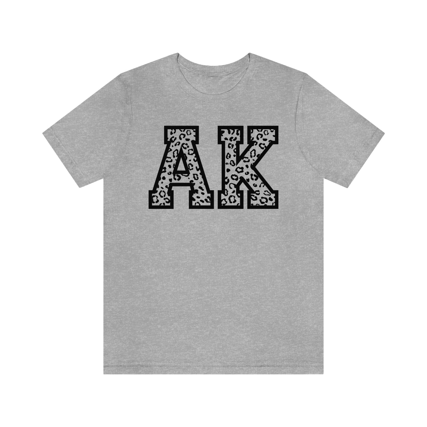 Alaska AK Leopard Print Letters Unisex Jersey Short Sleeve T-shirt
