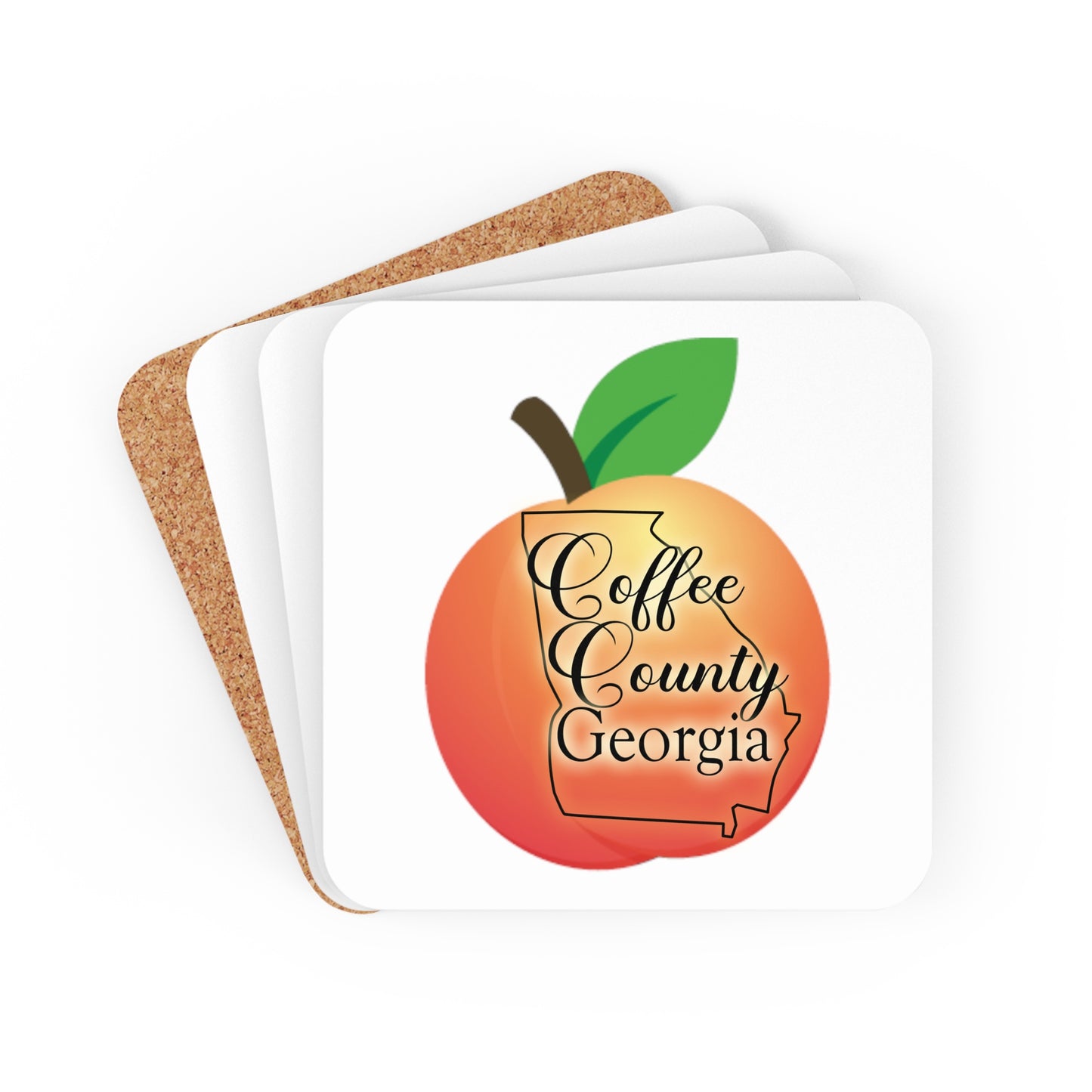 Coffee County Georgia Corkwood Coaster Set