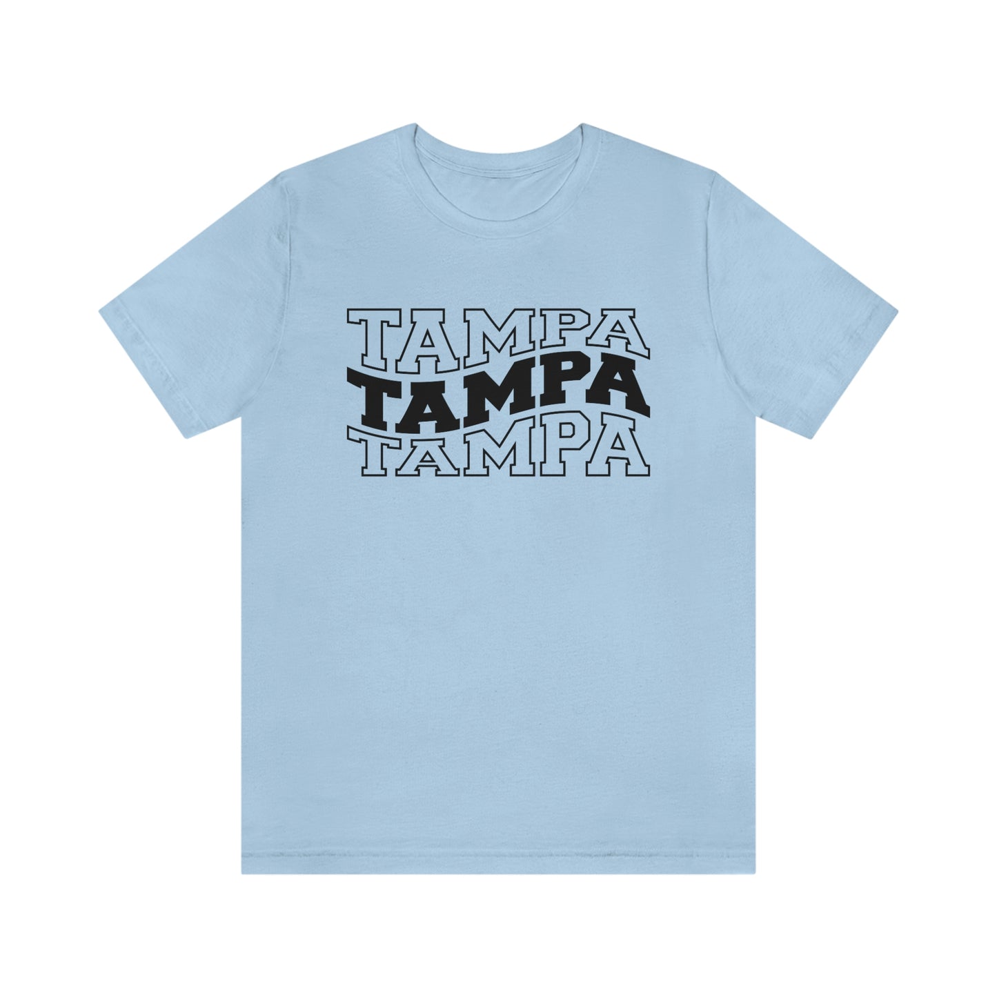 Tampa Varsity Letters Wavy Florida Short Sleeve T-shirt