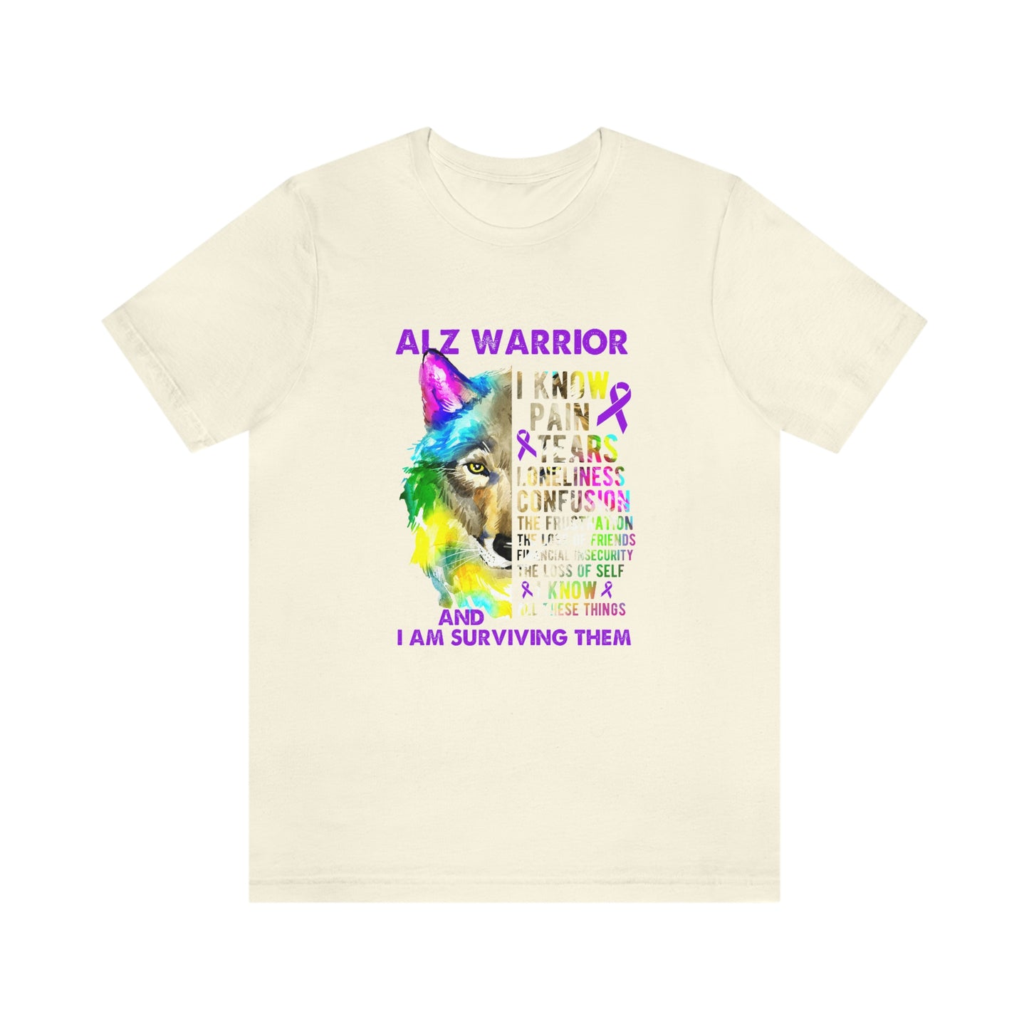 ALZ Warrior I Know Pain & Tears Alzheimer's Print Unisex Jersey Short Sleeve Tee