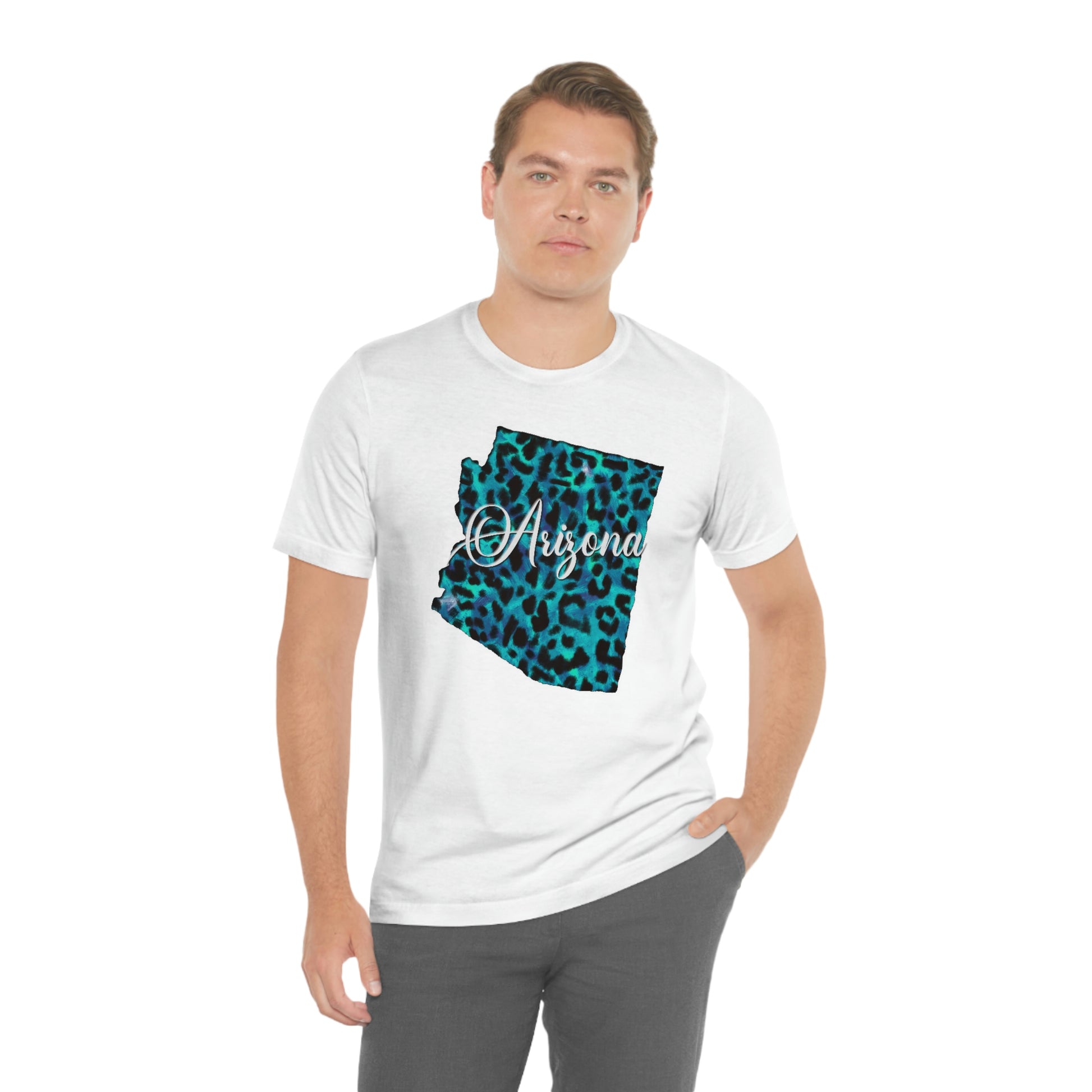 Arizona Blue Leopard Unisex Jersey Short Sleeve Tee Tshirt T-shirt