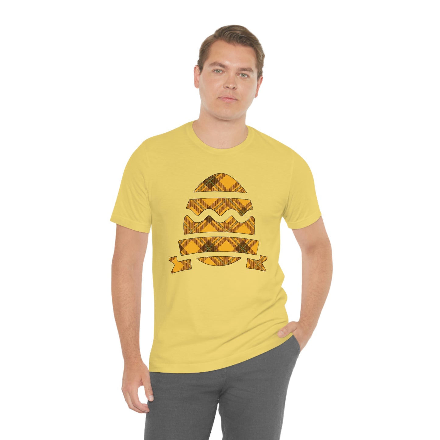 Plaid Egg Easter Spring Unisex Jersey Short Sleeve Tee