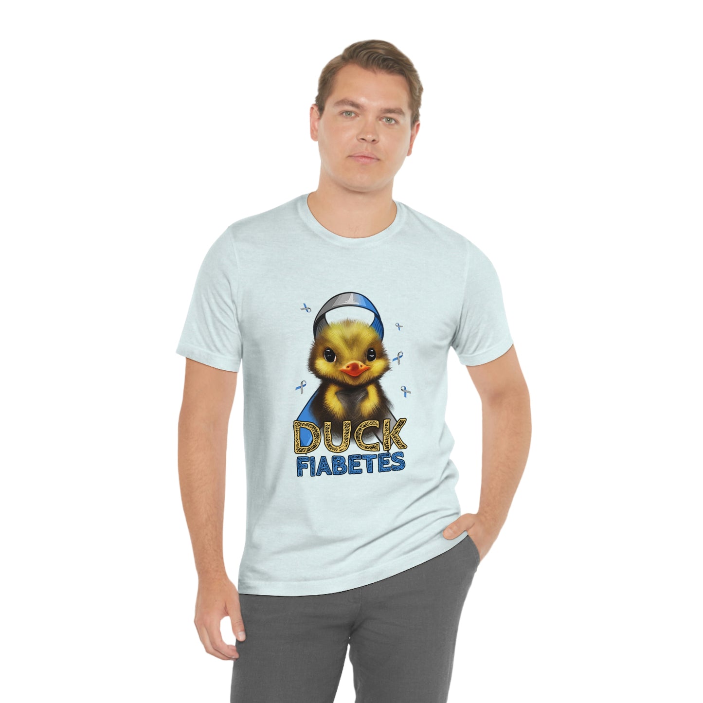 Duck Fiabetes Diabetes Awareness Print Unisex Jersey Short Sleeve Tee
