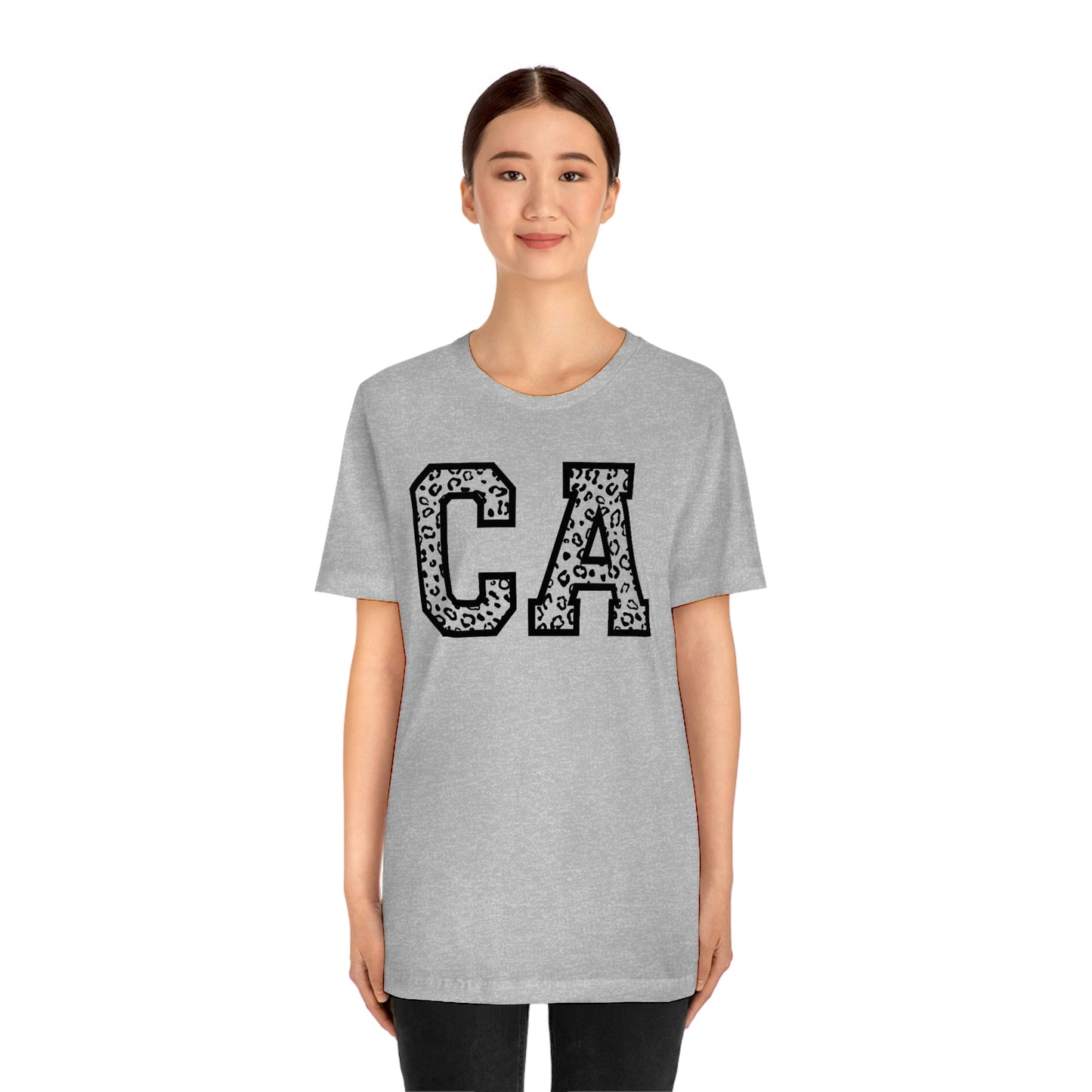 California CA Leopard Print Unisex Jersey Short Sleeve Tee Tshirt T-shirt
