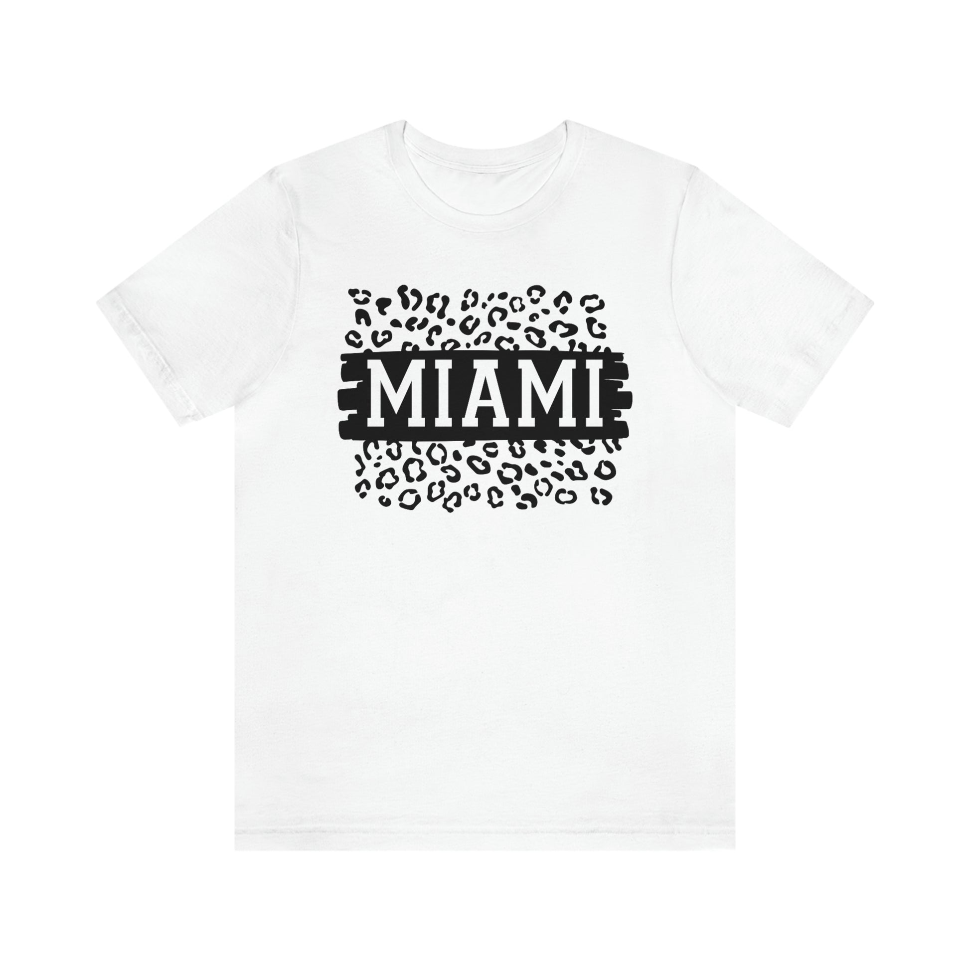 Miami Leopard Print Florida Short Sleeve T-shirt