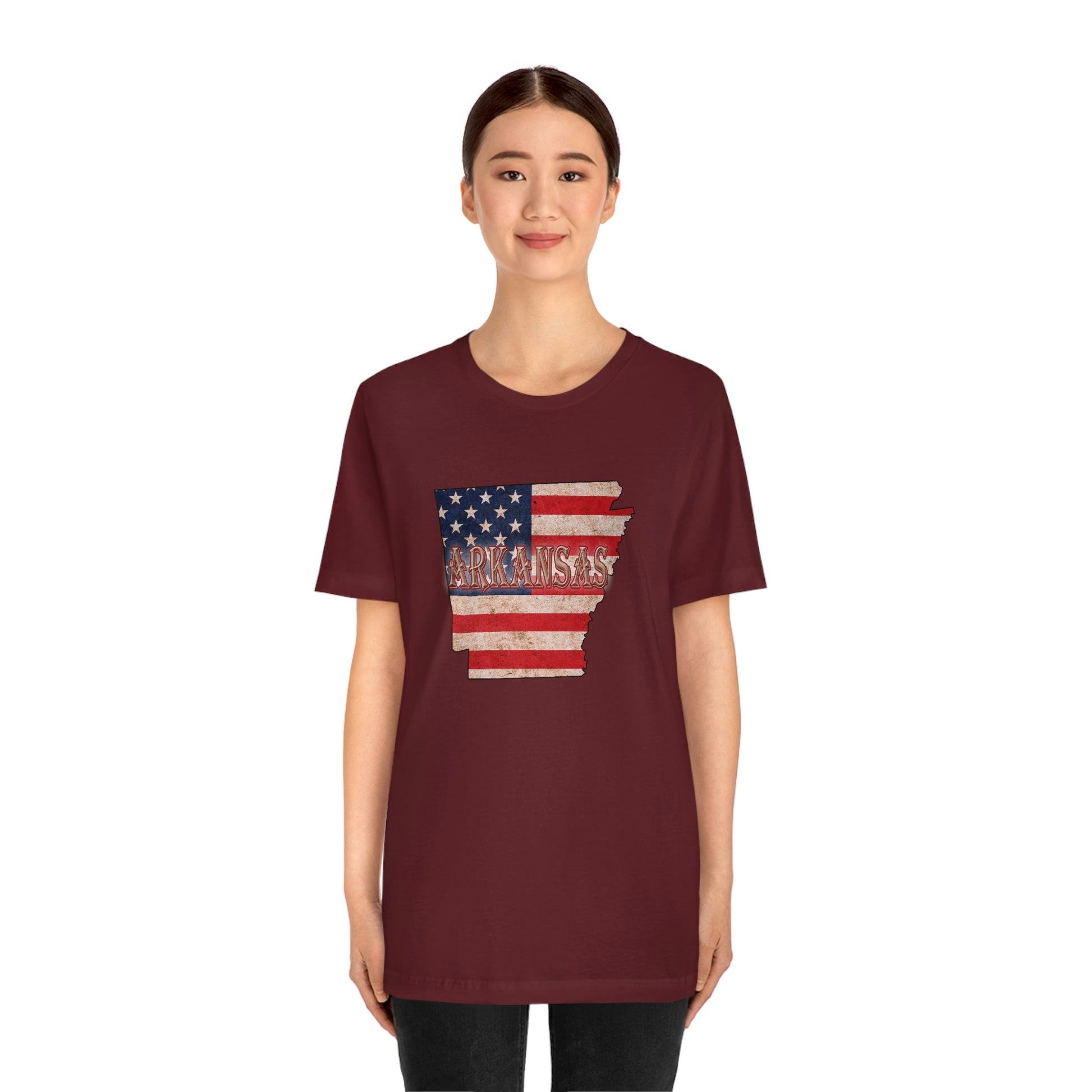 Arkansas AR US Flag Unisex Jersey Short Sleeve Tee Tshirt T-shirt