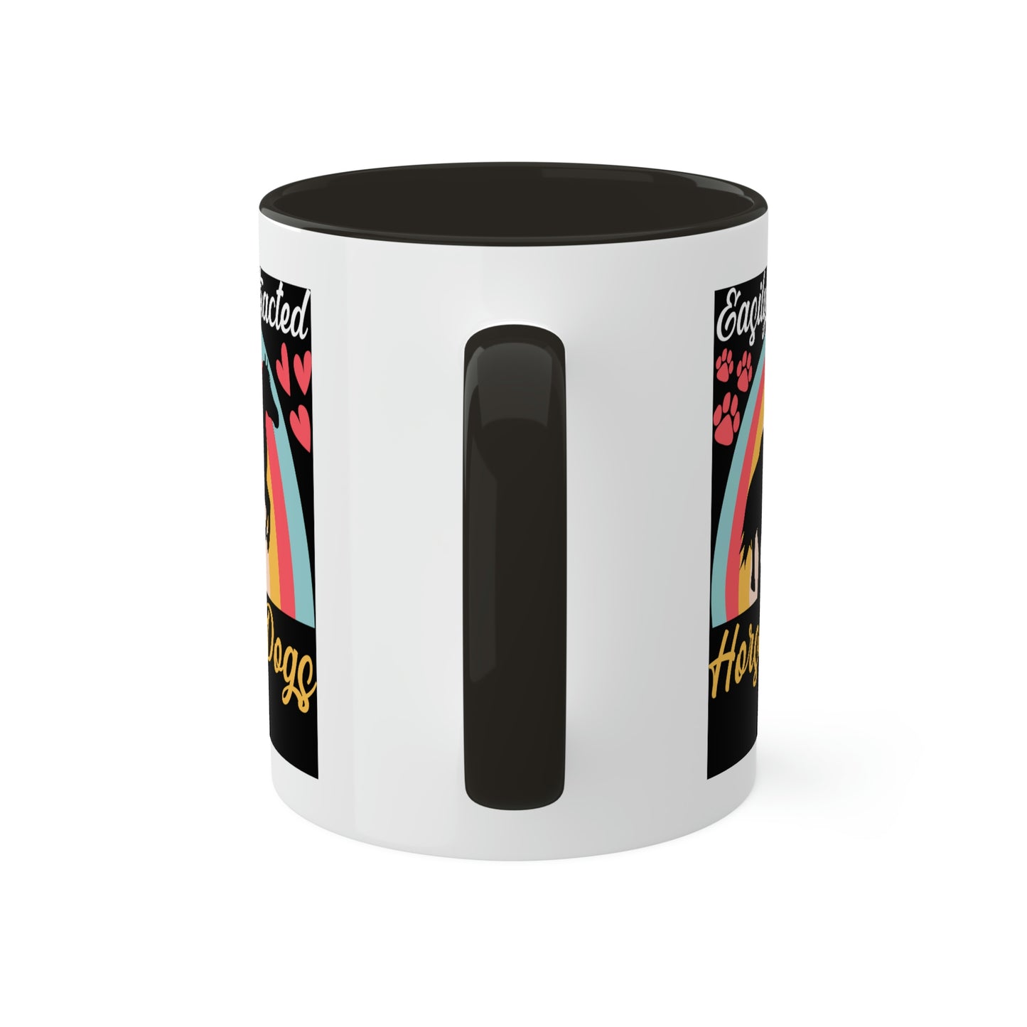 Easily Distracted by Horses and Dogs Accent Mug, 11oz