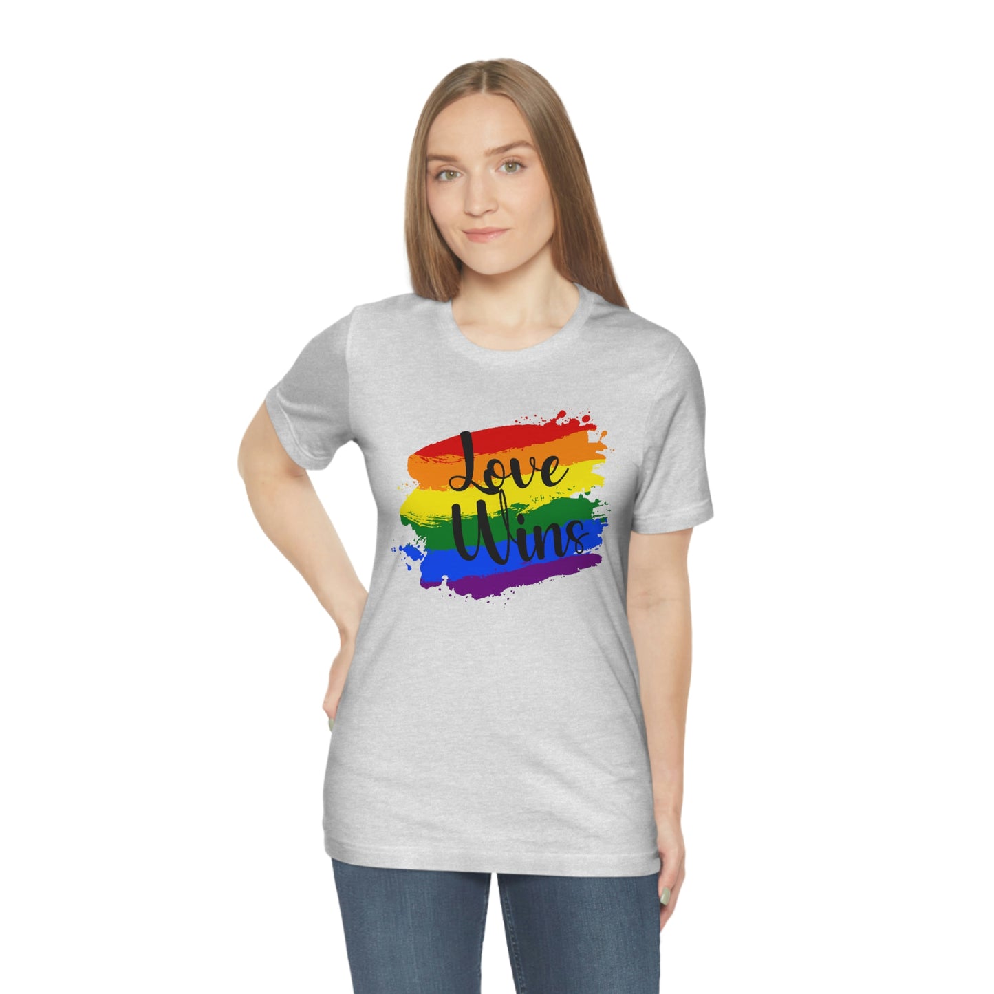 Love Wins LGBTQIA Print Unisex Jersey Short Sleeve Tee