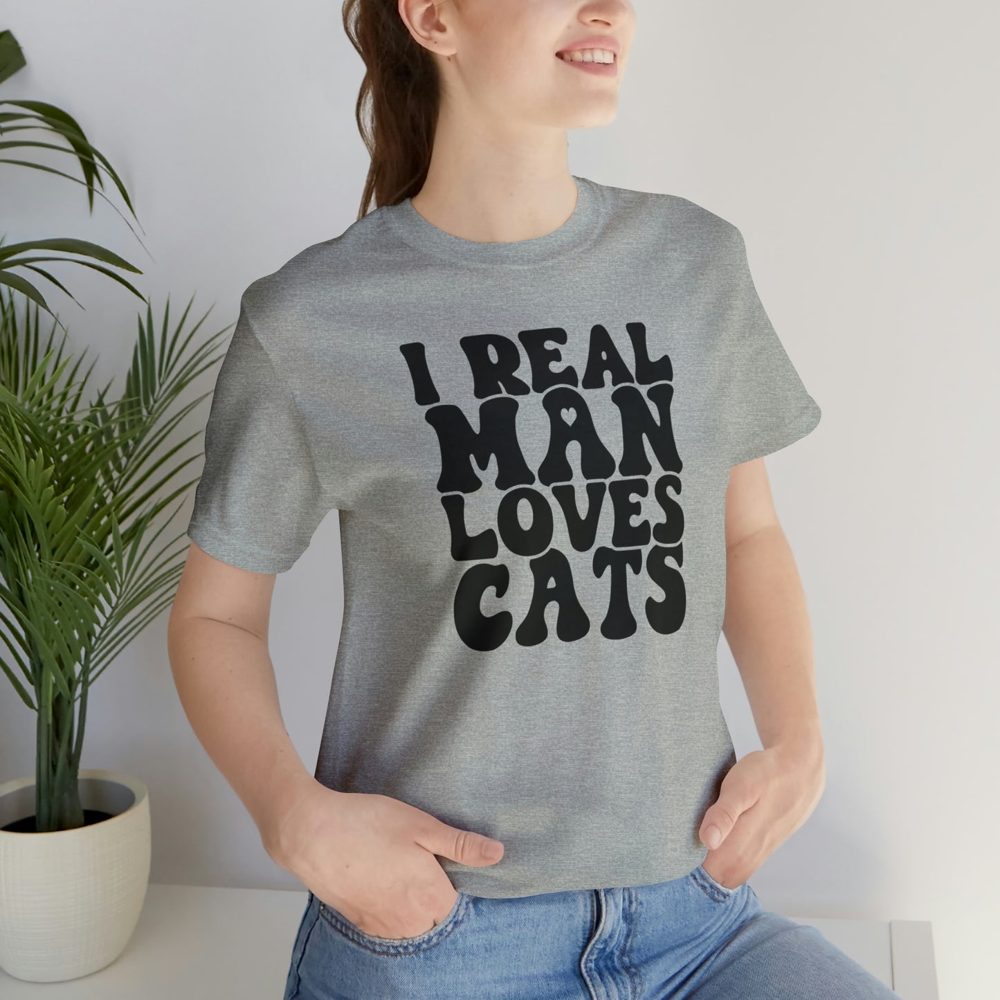I Real Man Loves Cats Short Sleeve T-shirt