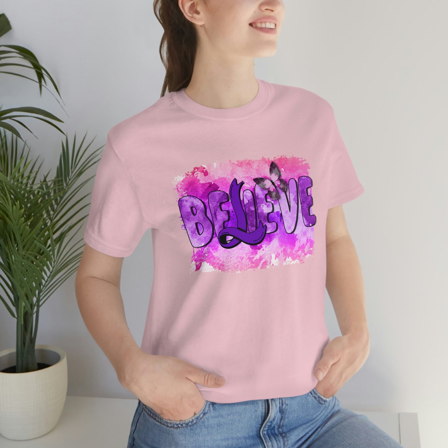 Believe Print Unisex Jersey Short Sleeve Tee