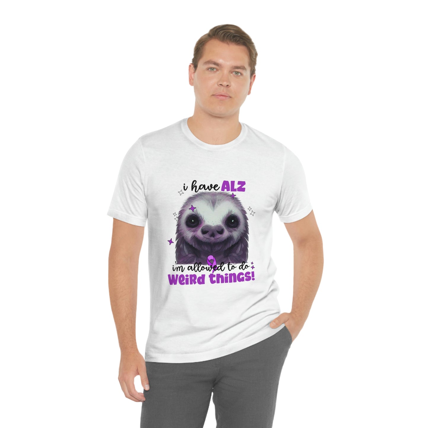 I Have ALZ I'm Allowed To Do Weird Things Alzheimer's Print Unisex Jersey Short Sleeve Tee