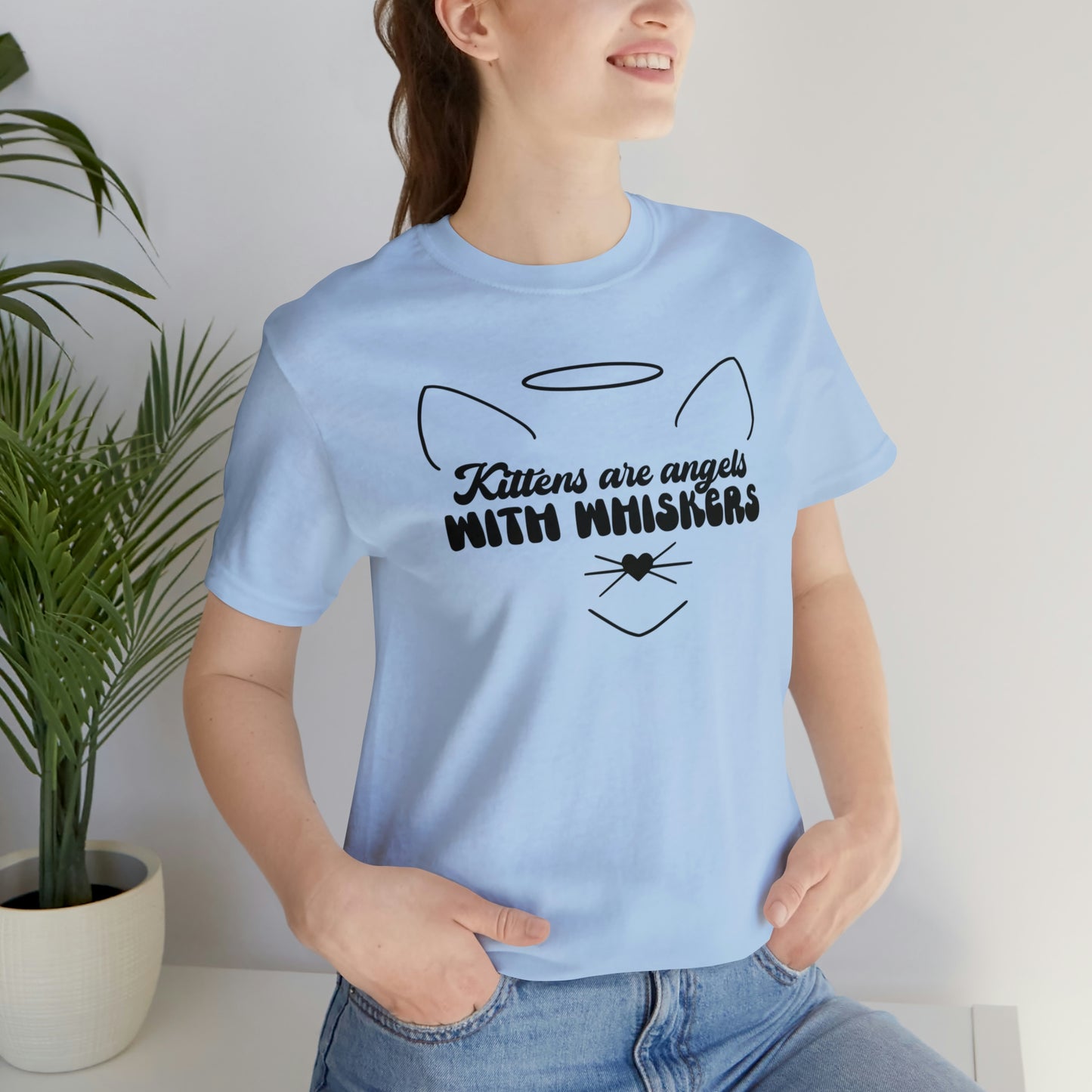 Kittens Are Angels With Whiskers Cat Short Sleeve T-shirt
