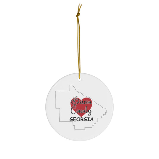 Bacon County Georgia Ceramic Ornament, 1-Pack