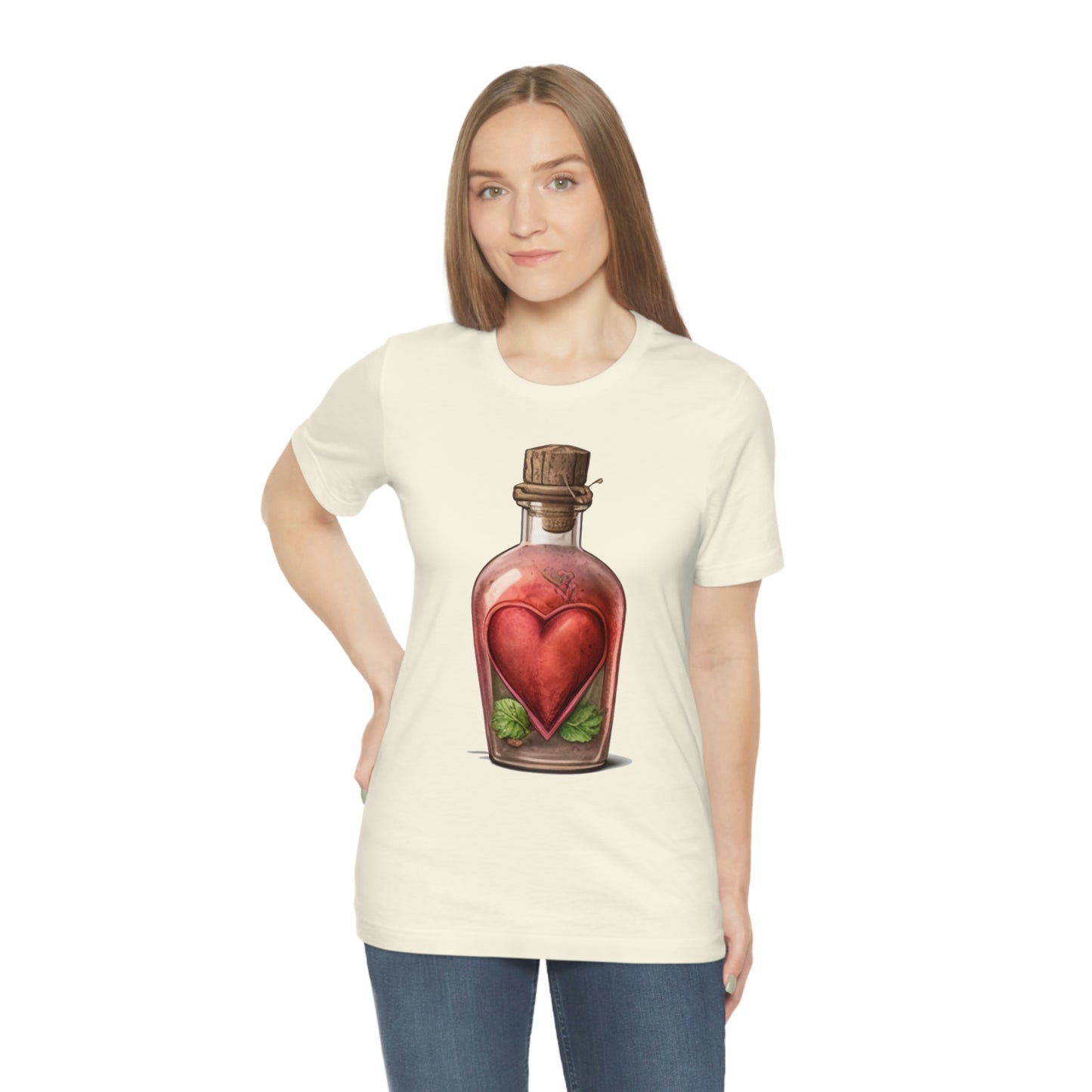 Vintage Bottle Floral Unisex Jersey Short Sleeve Tee