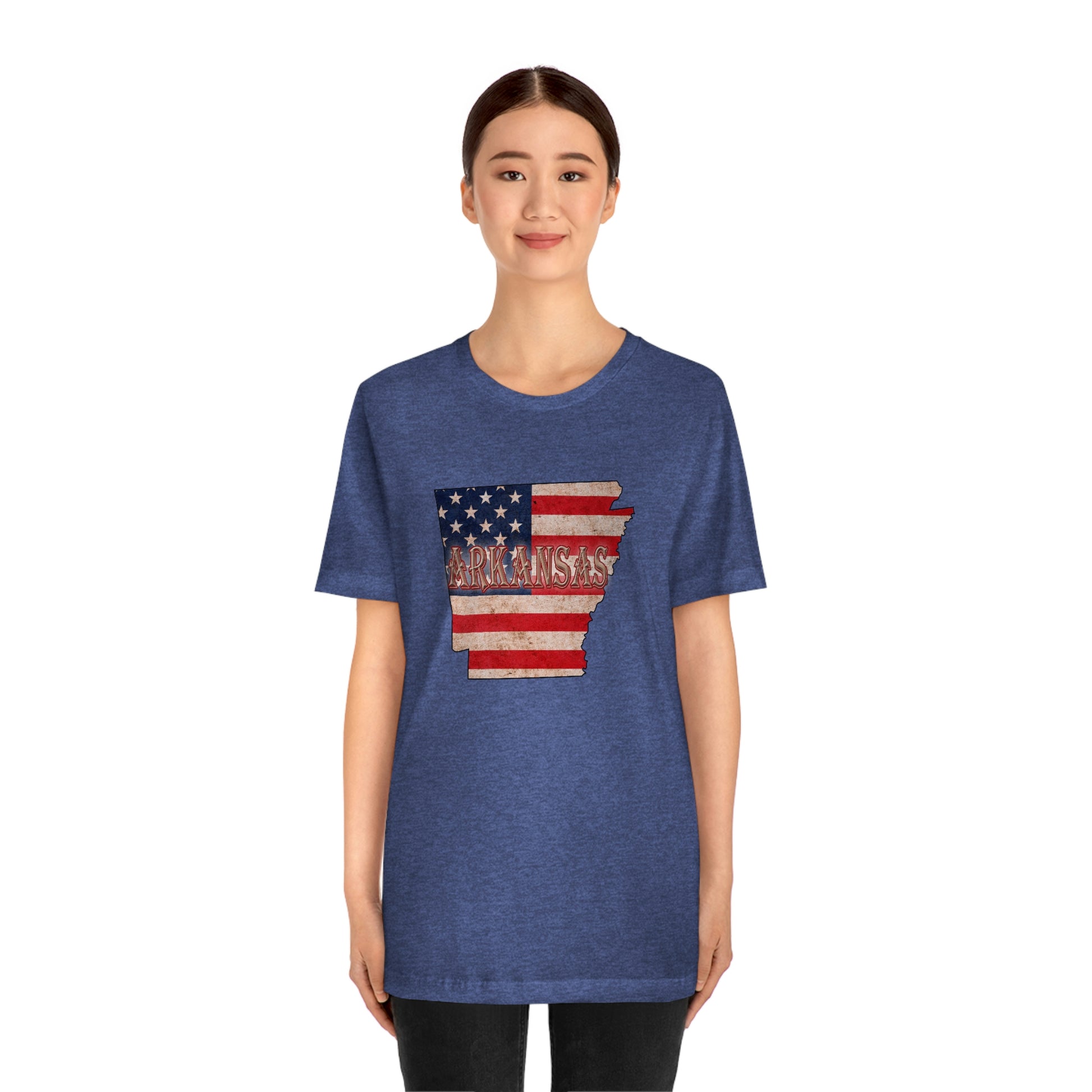 Arkansas AR US Flag Unisex Jersey Short Sleeve Tee Tshirt T-shirt