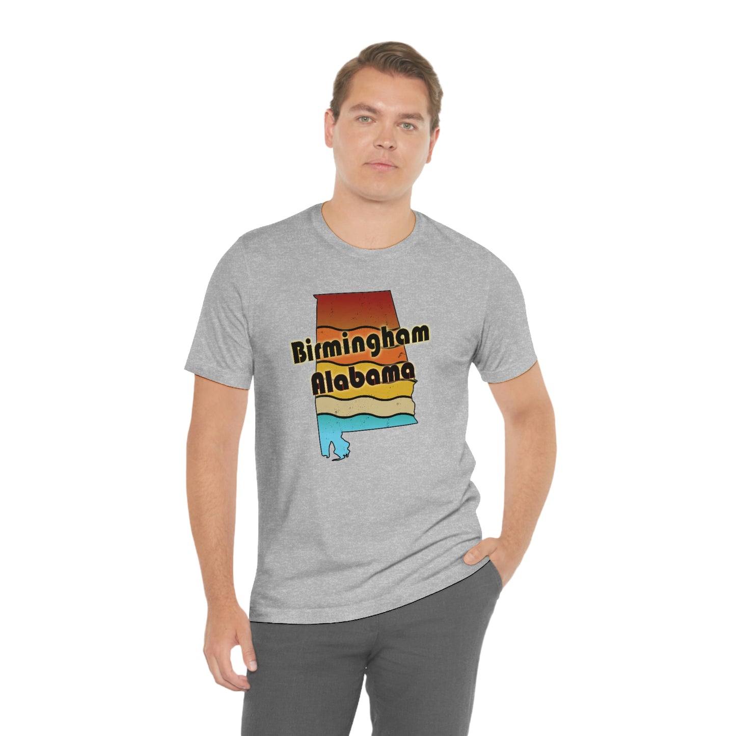Birmingham Alabama Retro Sunset Unisex Jersey Short Sleeve T-shirt