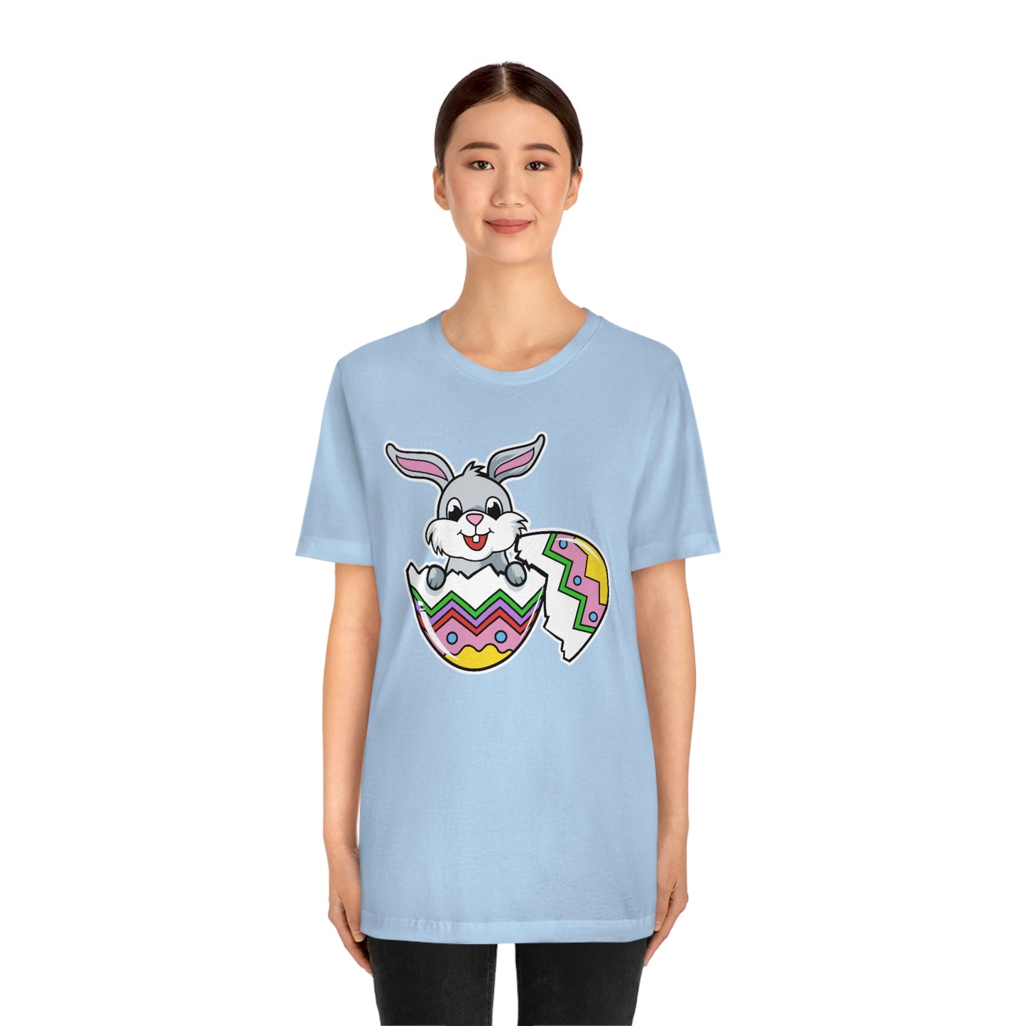 Bunny in Egg Spring Easter Unisex Jersey Short Sleeve Tee