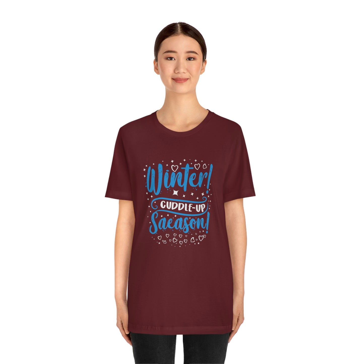 Winter Cuddle Up Season Print Unisex Jersey Short Sleeve Tee