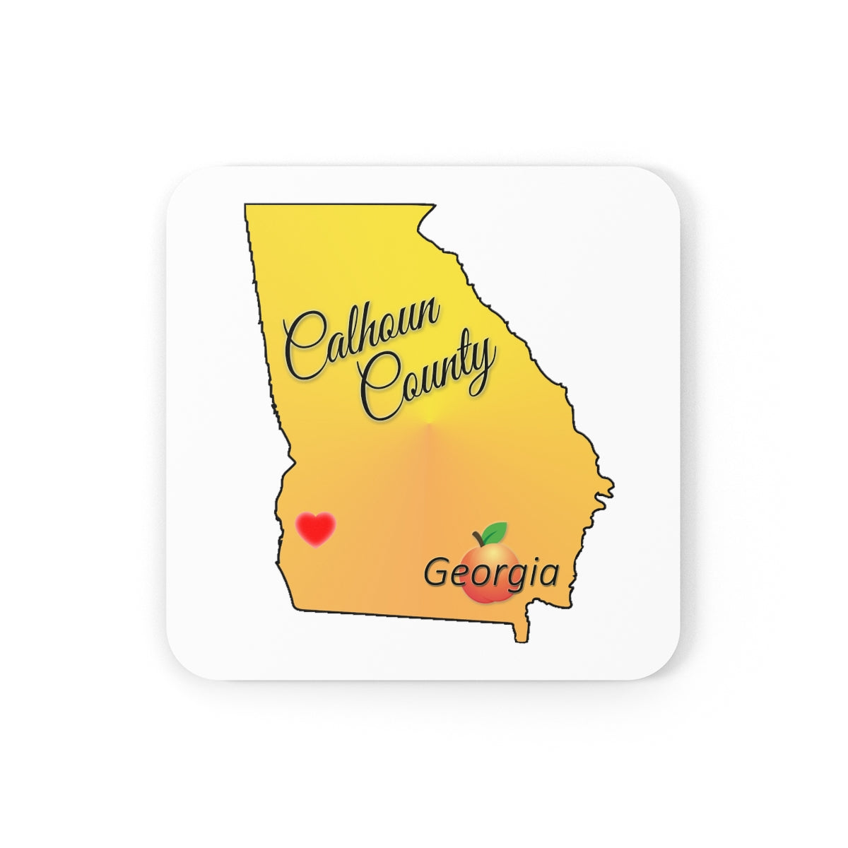Calhoun County Georgia Corkwood Coaster Set