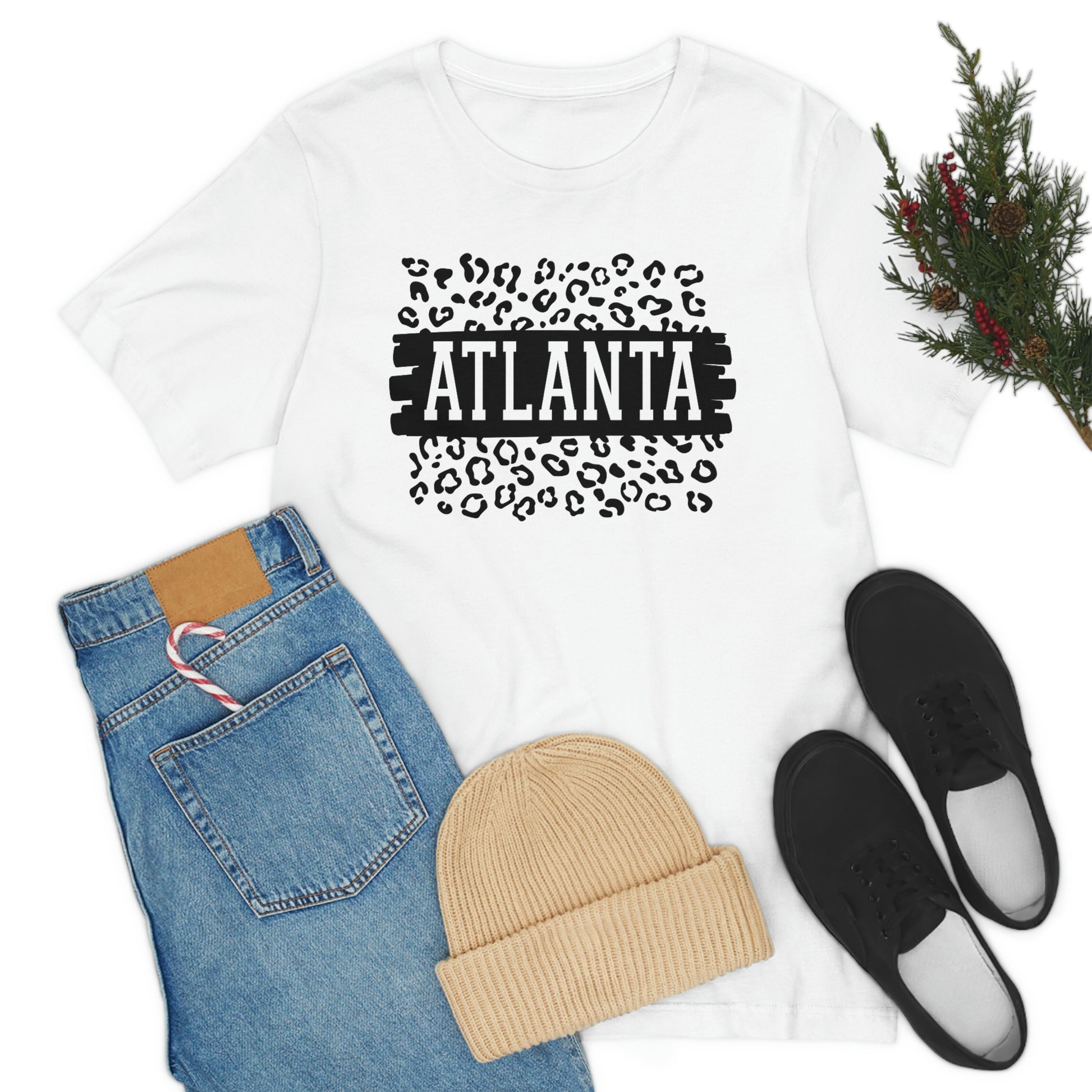 Atlanta Georgia Leopard Print Short Sleeve T-shirt