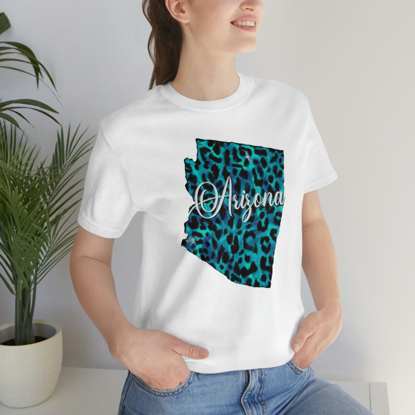 Arizona Blue Leopard Unisex Jersey Short Sleeve Tee Tshirt T-shirt