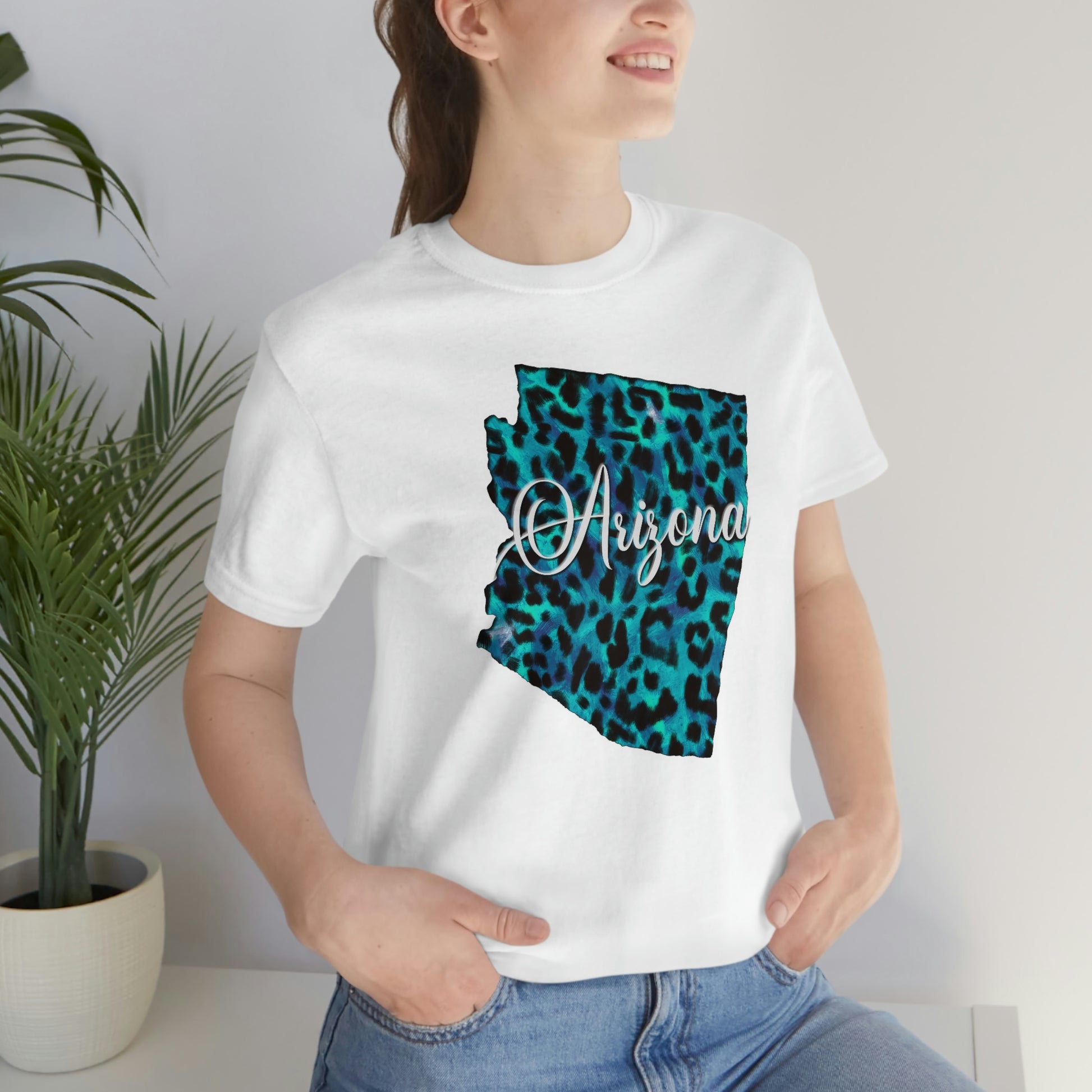Arizona Blue Leopard Unisex Jersey Short Sleeve Tee Tshirt T-shirt