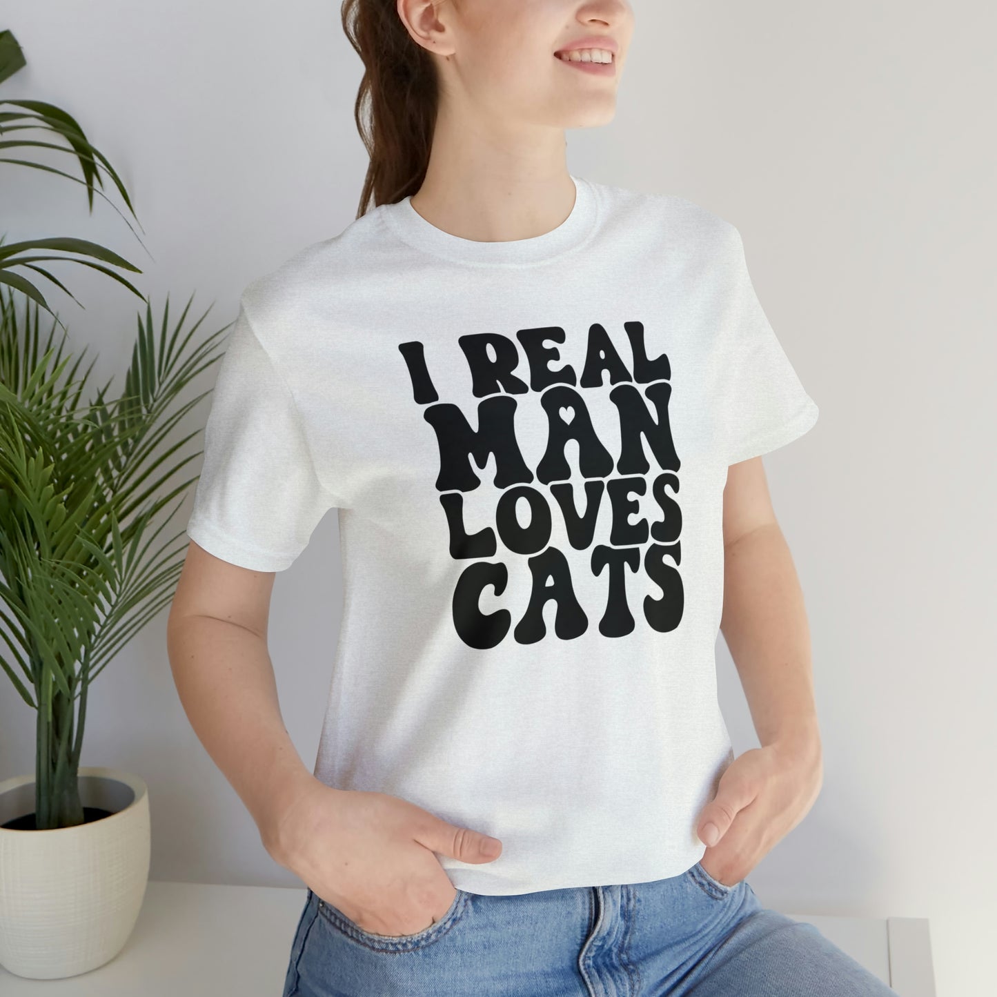I Real Man Loves Cats Short Sleeve T-shirt