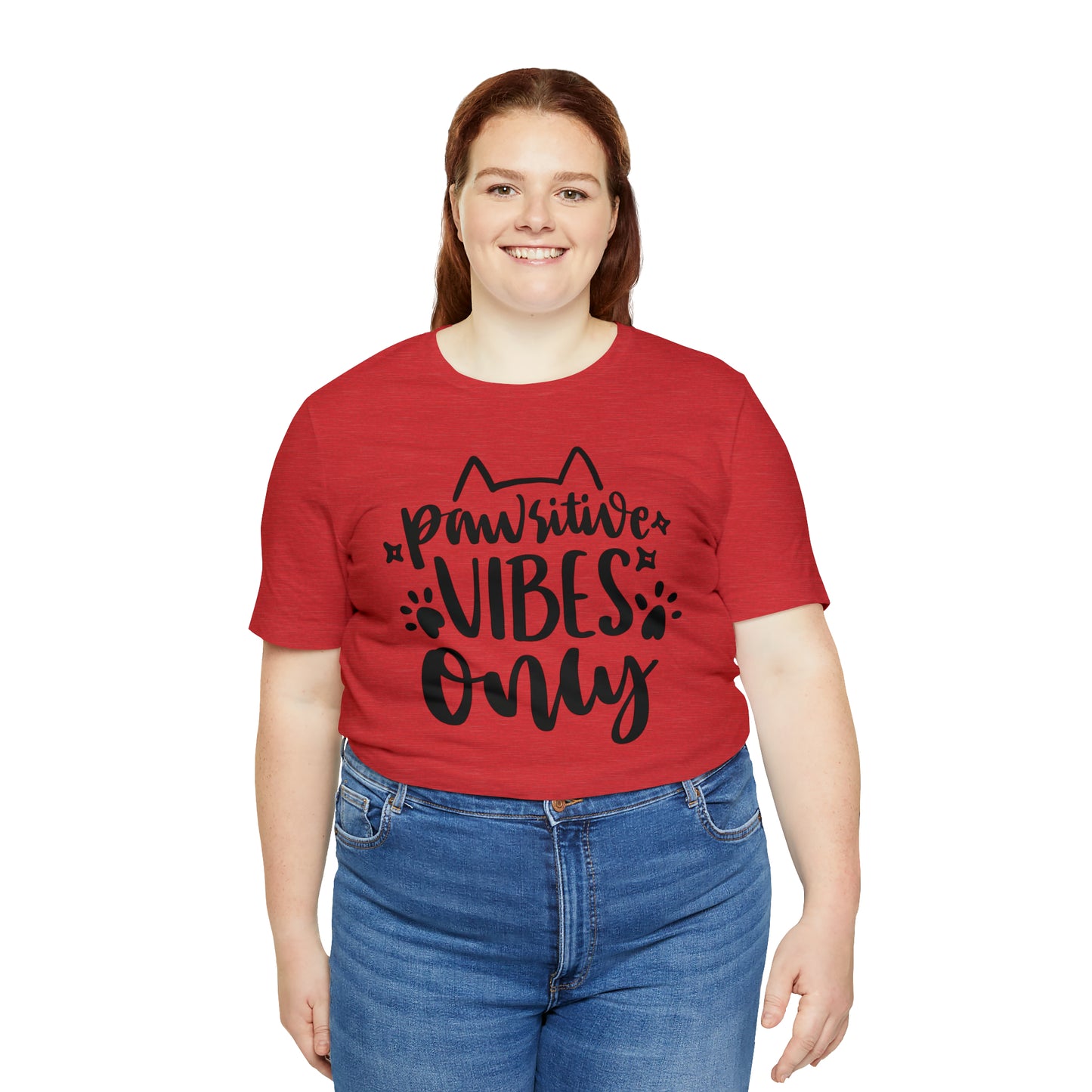 Pawsitive Vibes Only Cat Short Sleeve T-shirt