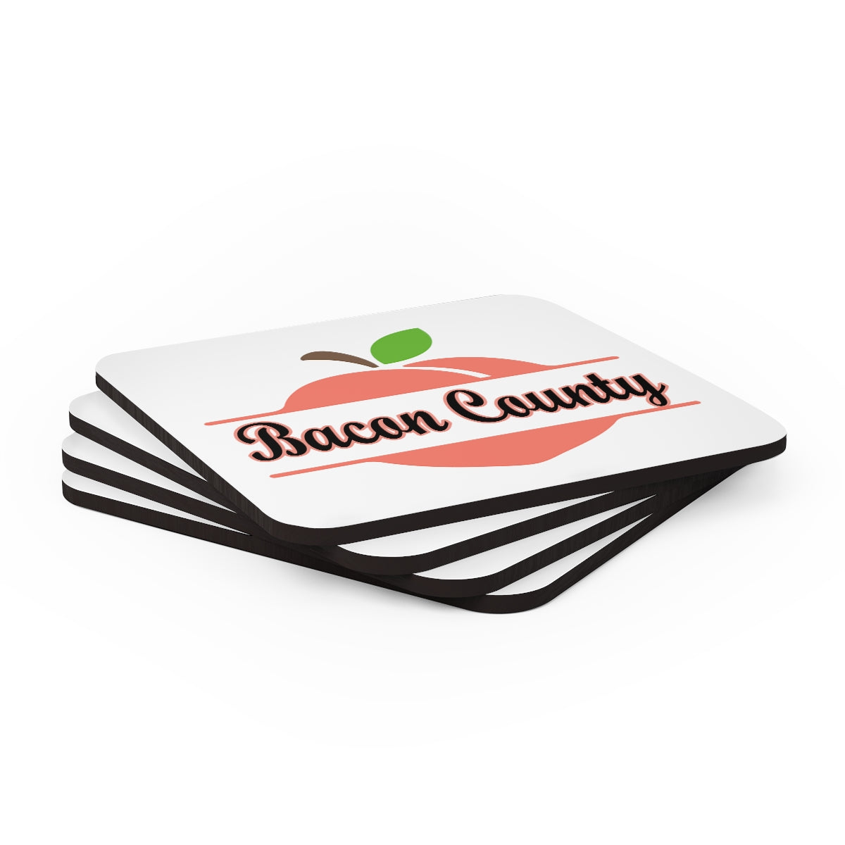 Bacon County Georgia Corkwood Coaster Set