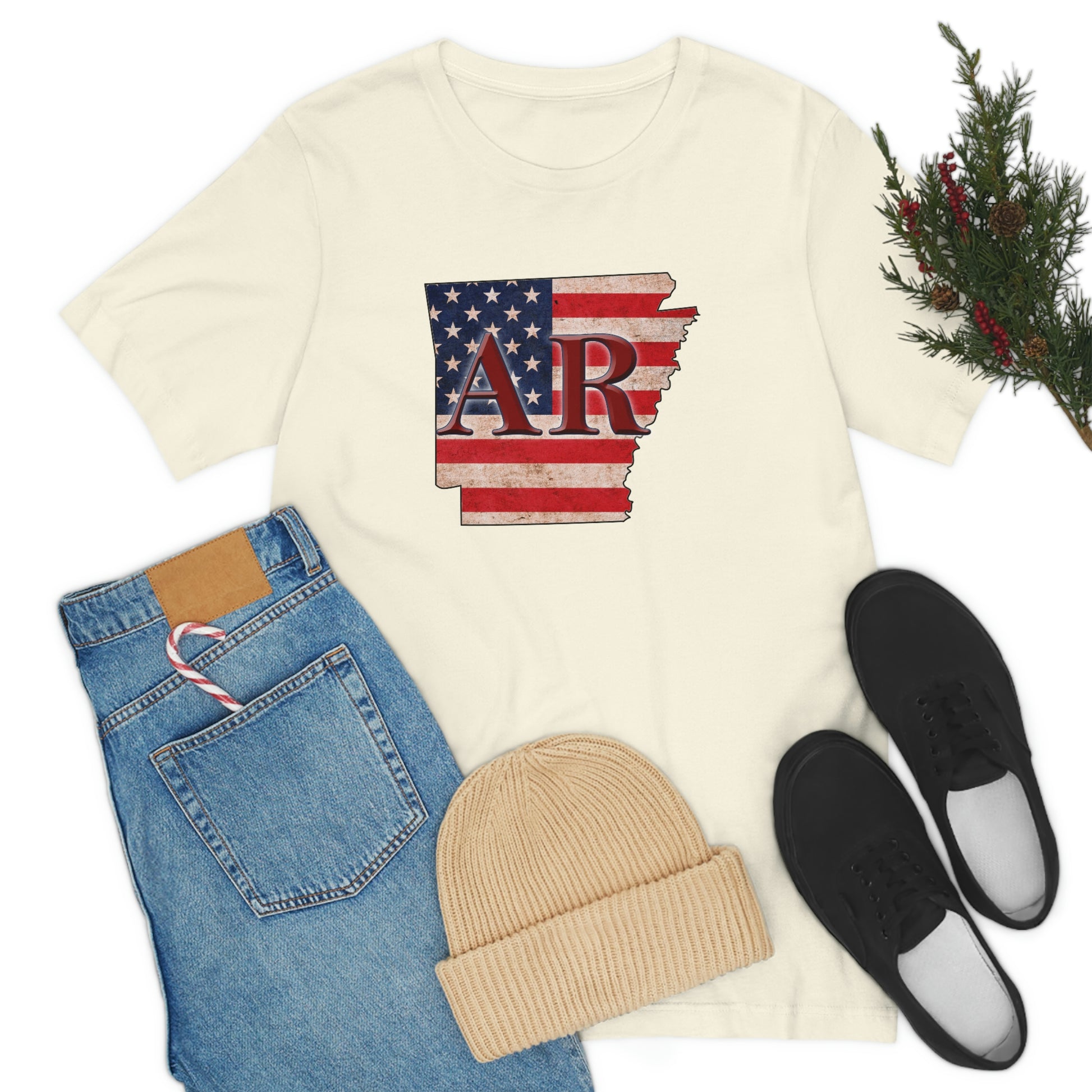 Arkansas AR US Flag Unisex Jersey Short Sleeve Tee Tshirt T-shirt