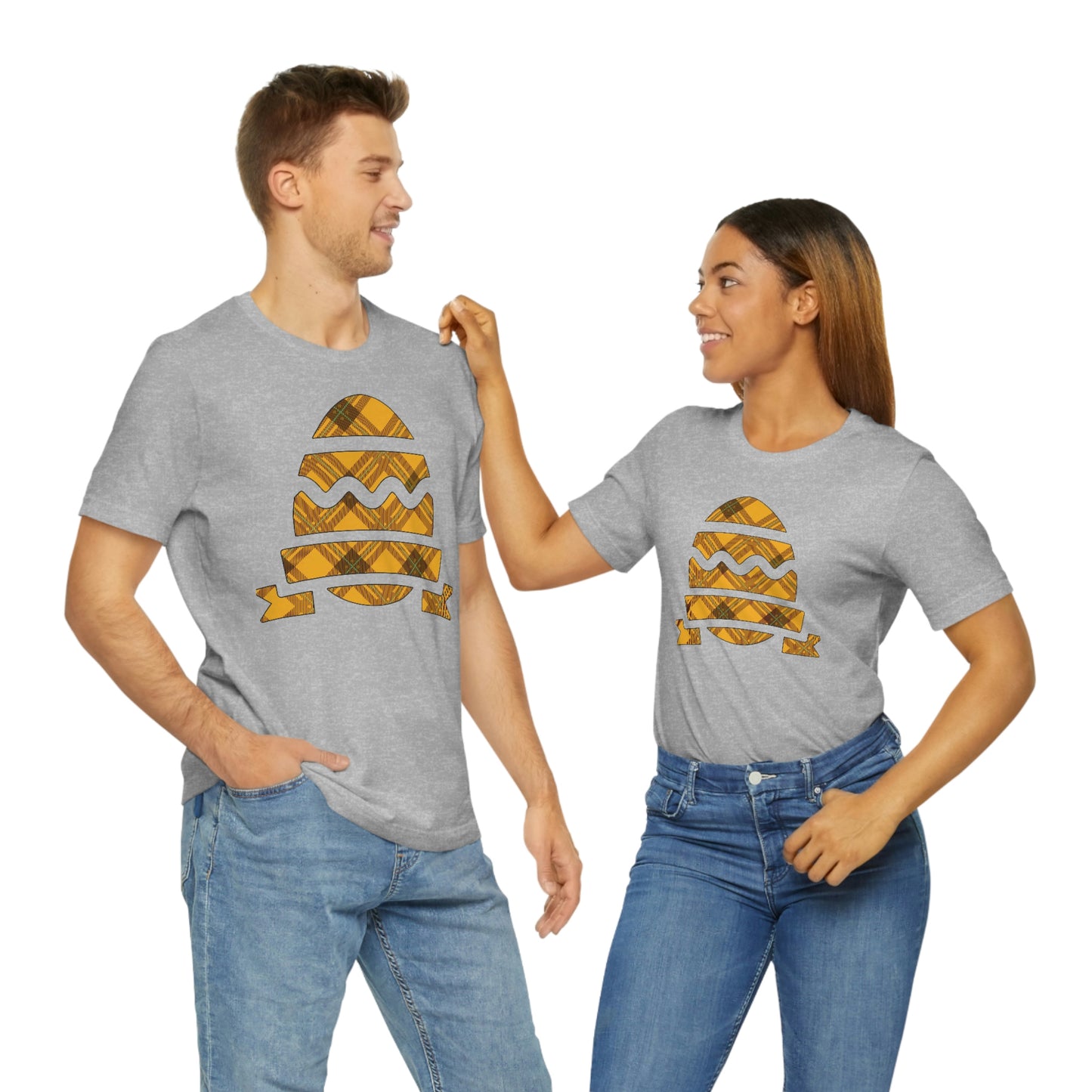 Plaid Egg Easter Spring Unisex Jersey Short Sleeve Tee