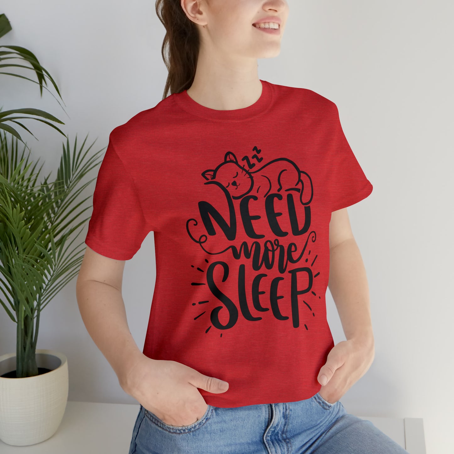 Need More Sleep Cat Short Sleeve T-shirt