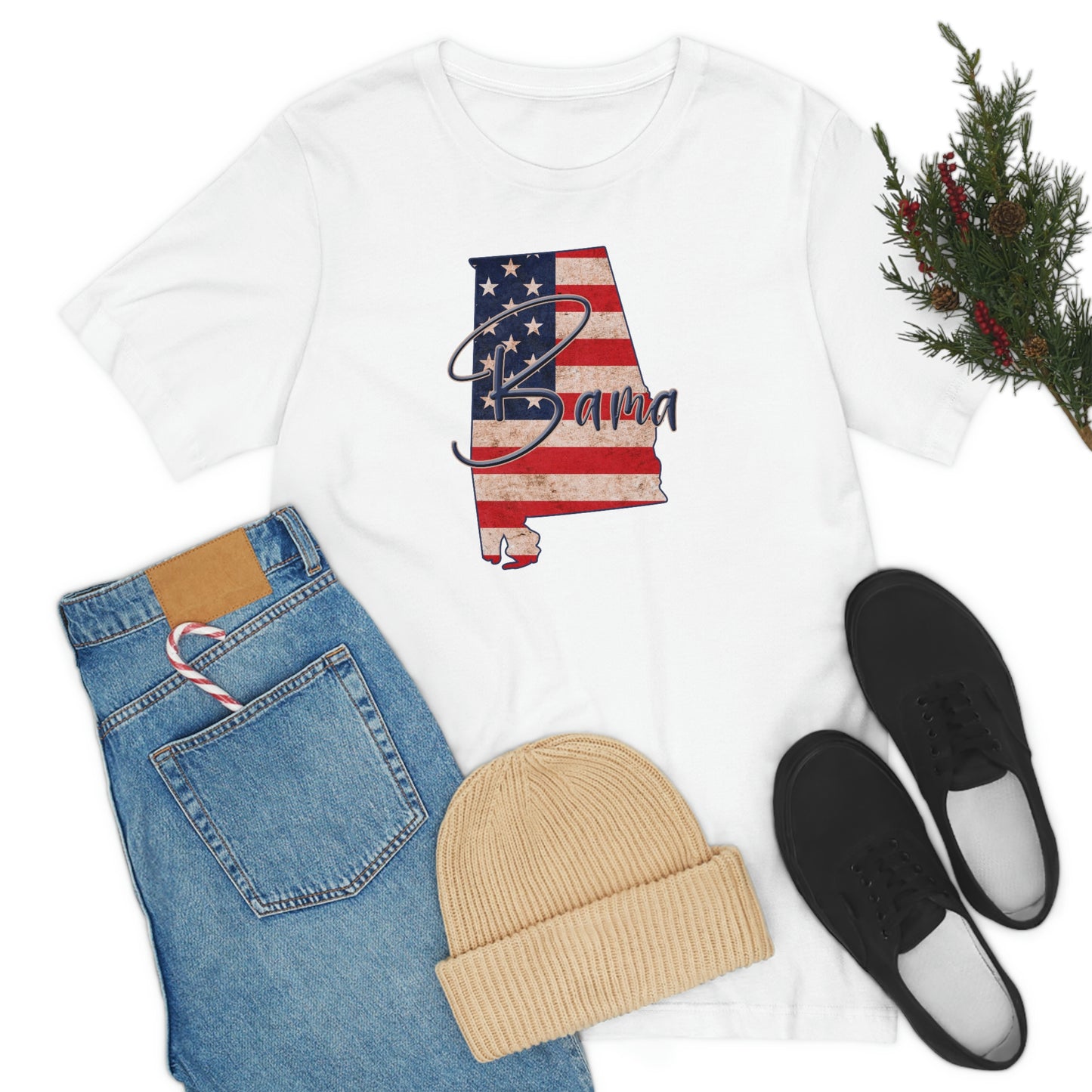 Alabama Bama Flag Unisex Jersey Short Sleeve T-shirt