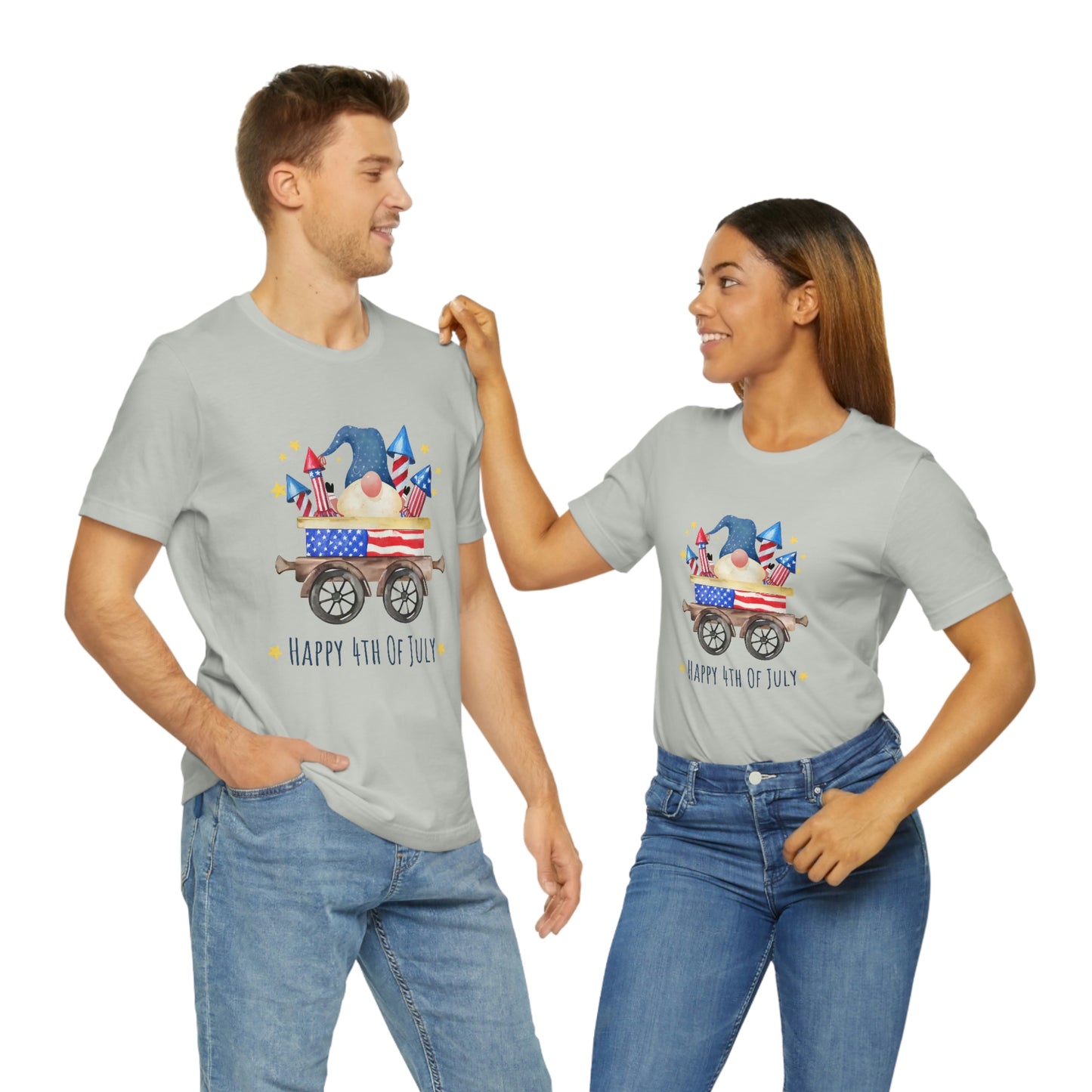 Gnomes Independence Day Happy 4th of July Unisex Jersey Short Sleeve Tee