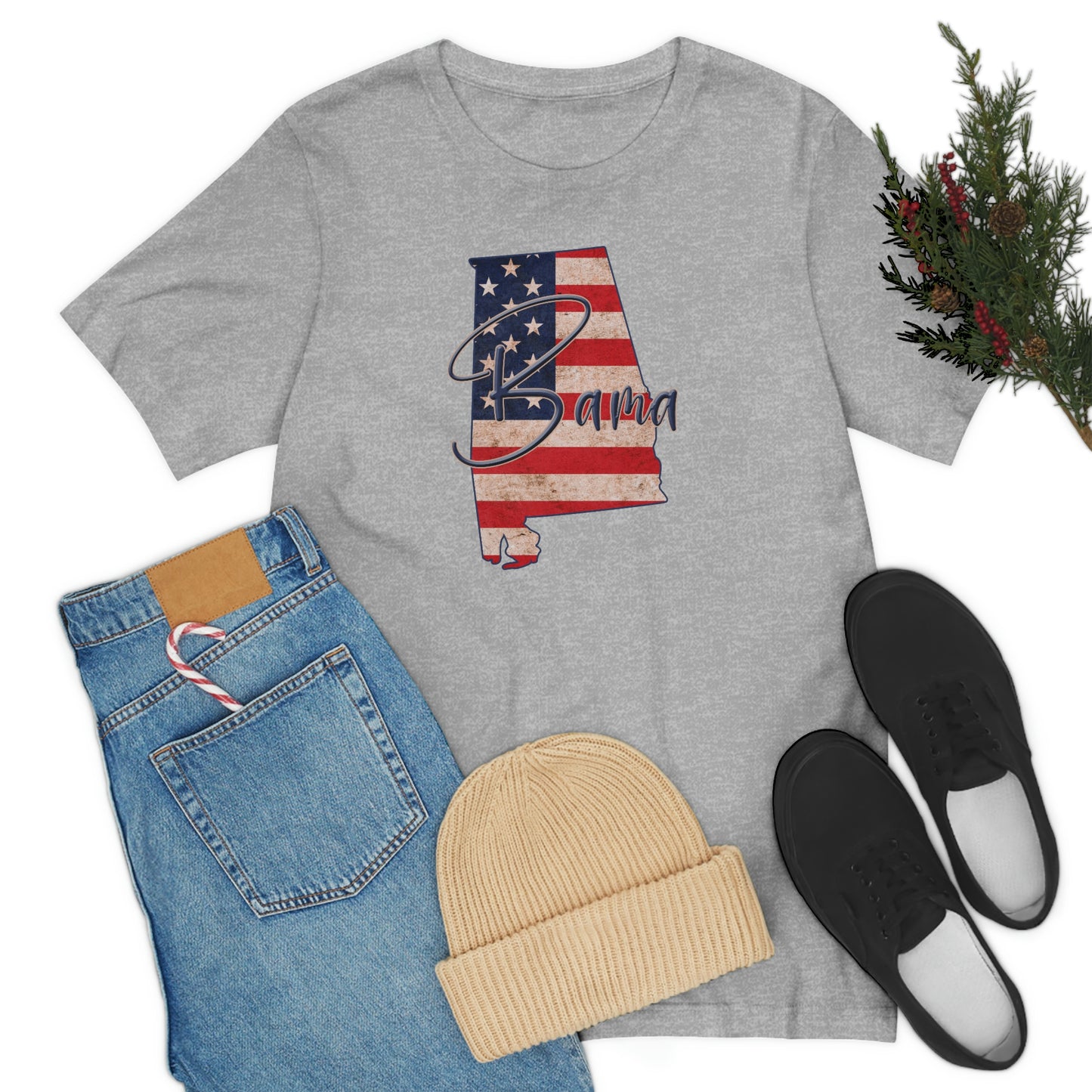Alabama Bama Flag Unisex Jersey Short Sleeve T-shirt