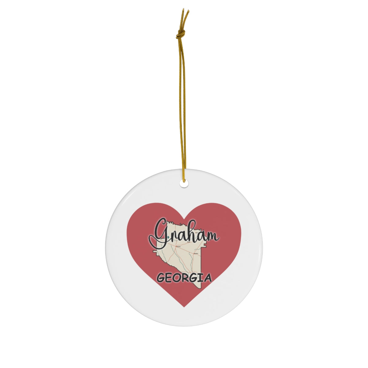 Graham Georgia Ceramic Ornament, 1-Pack