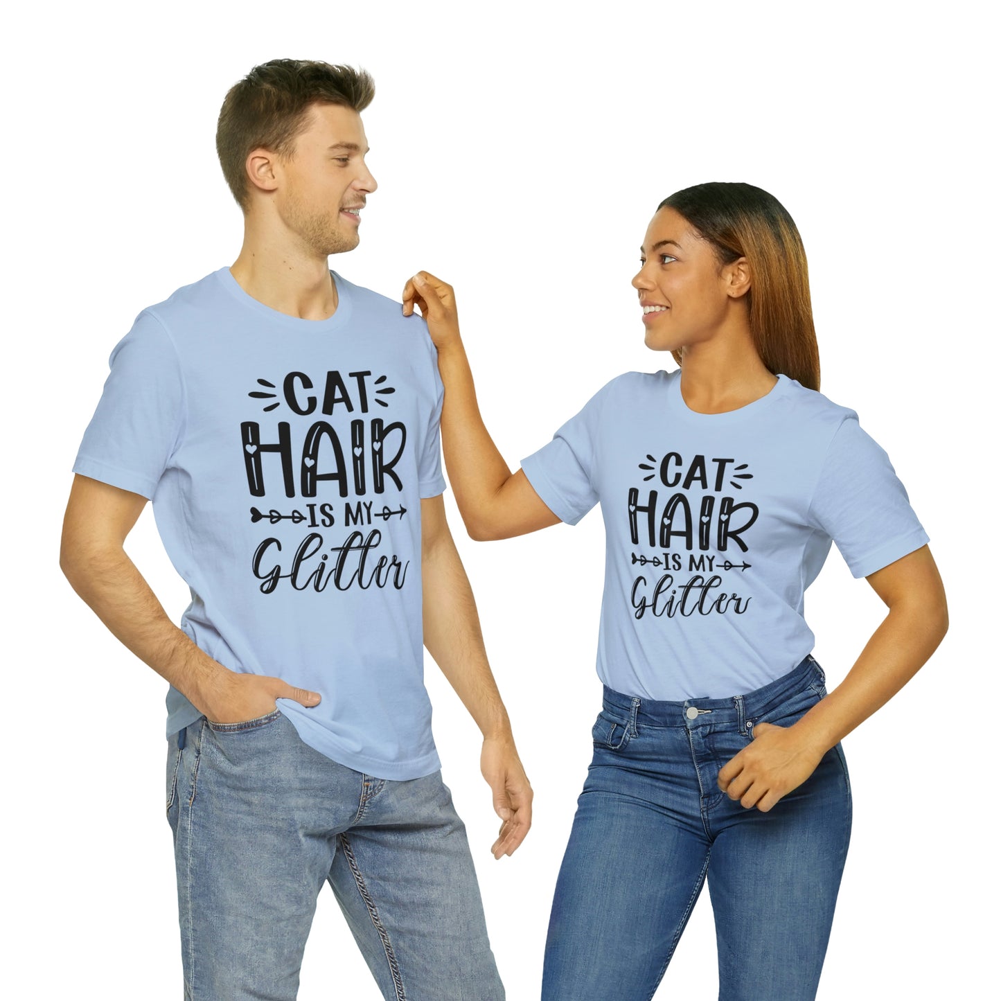 Cat Hair is my Glitter Short Sleeve T-shirt