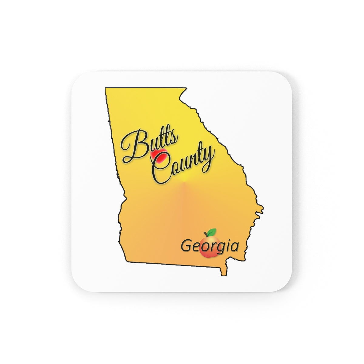 Butts County Georgia Corkwood Coaster Set
