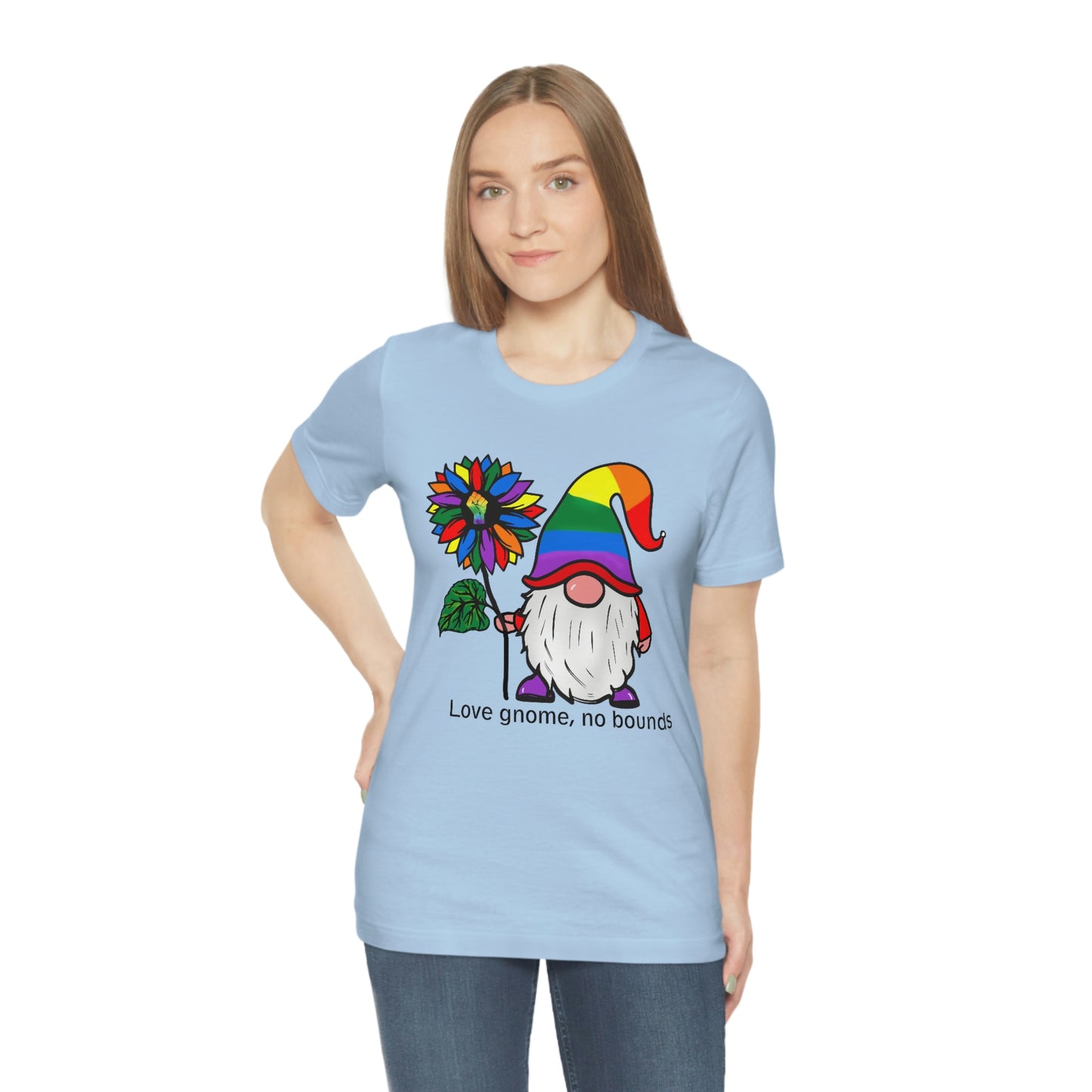 Love Gnomes No Bounds LGBTQIA Print Unisex Jersey Short Sleeve Tee