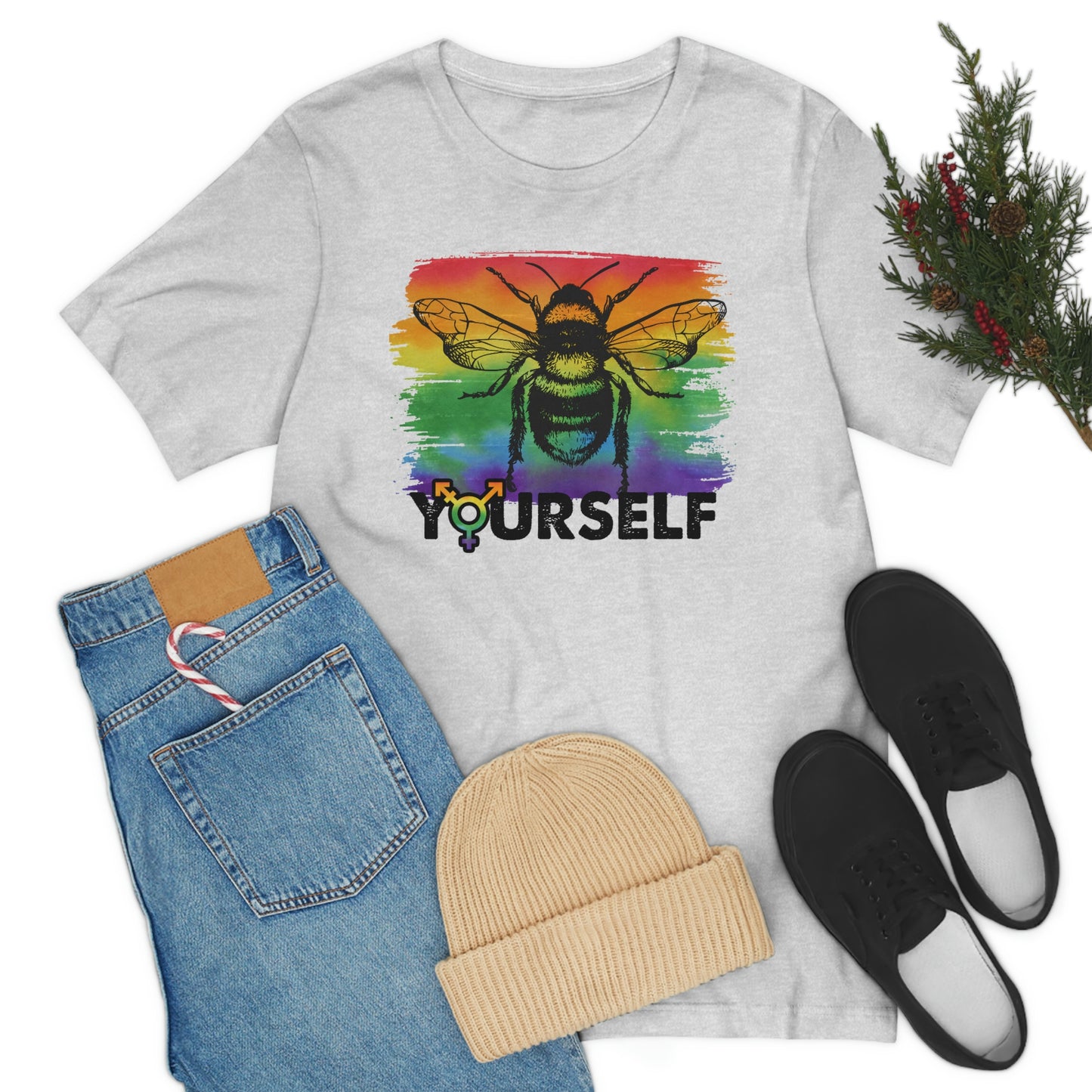 Bee Yourself LGBTQIA Print Unisex Jersey Short Sleeve Tee
