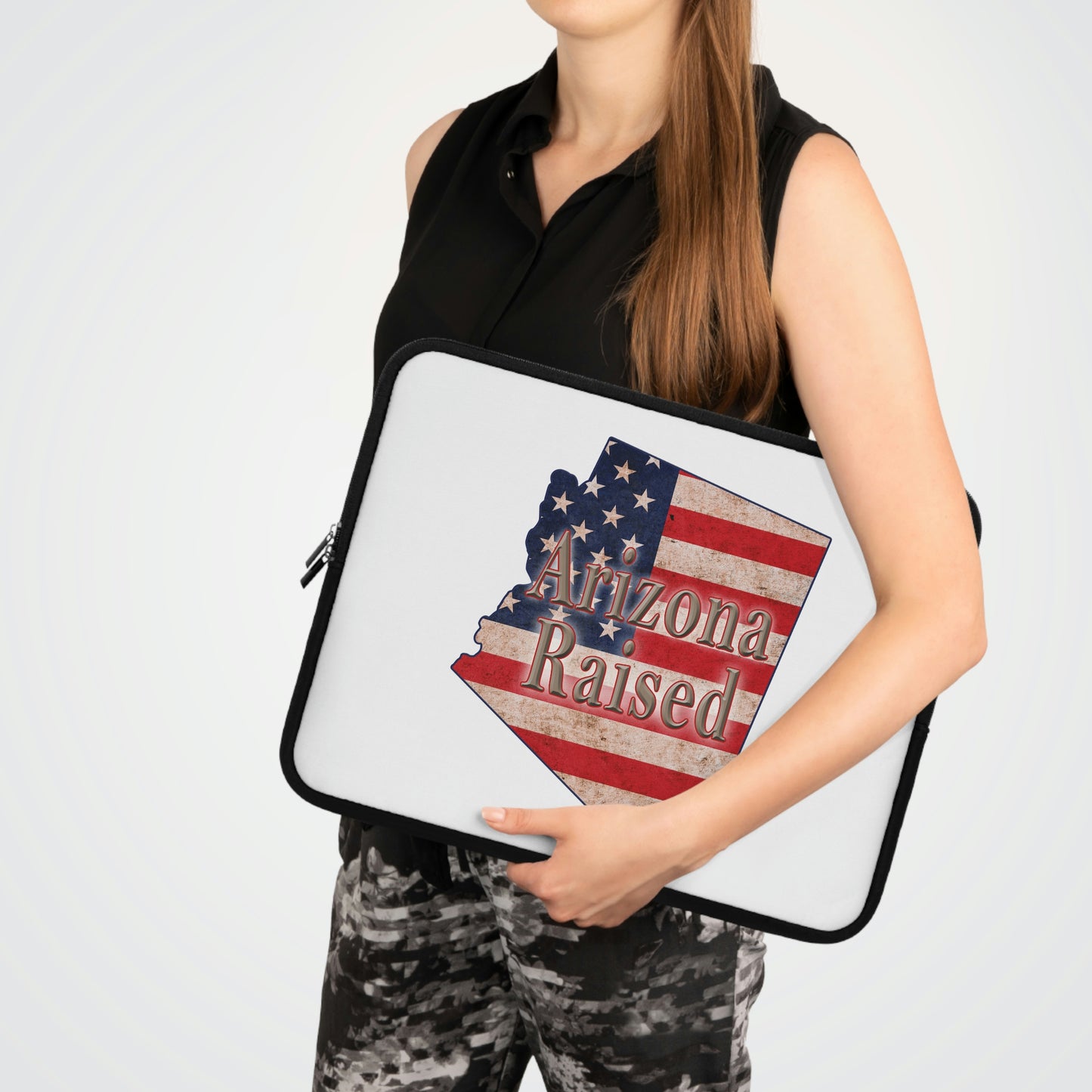 Arizona Raised US Flag Print Laptop Sleeve