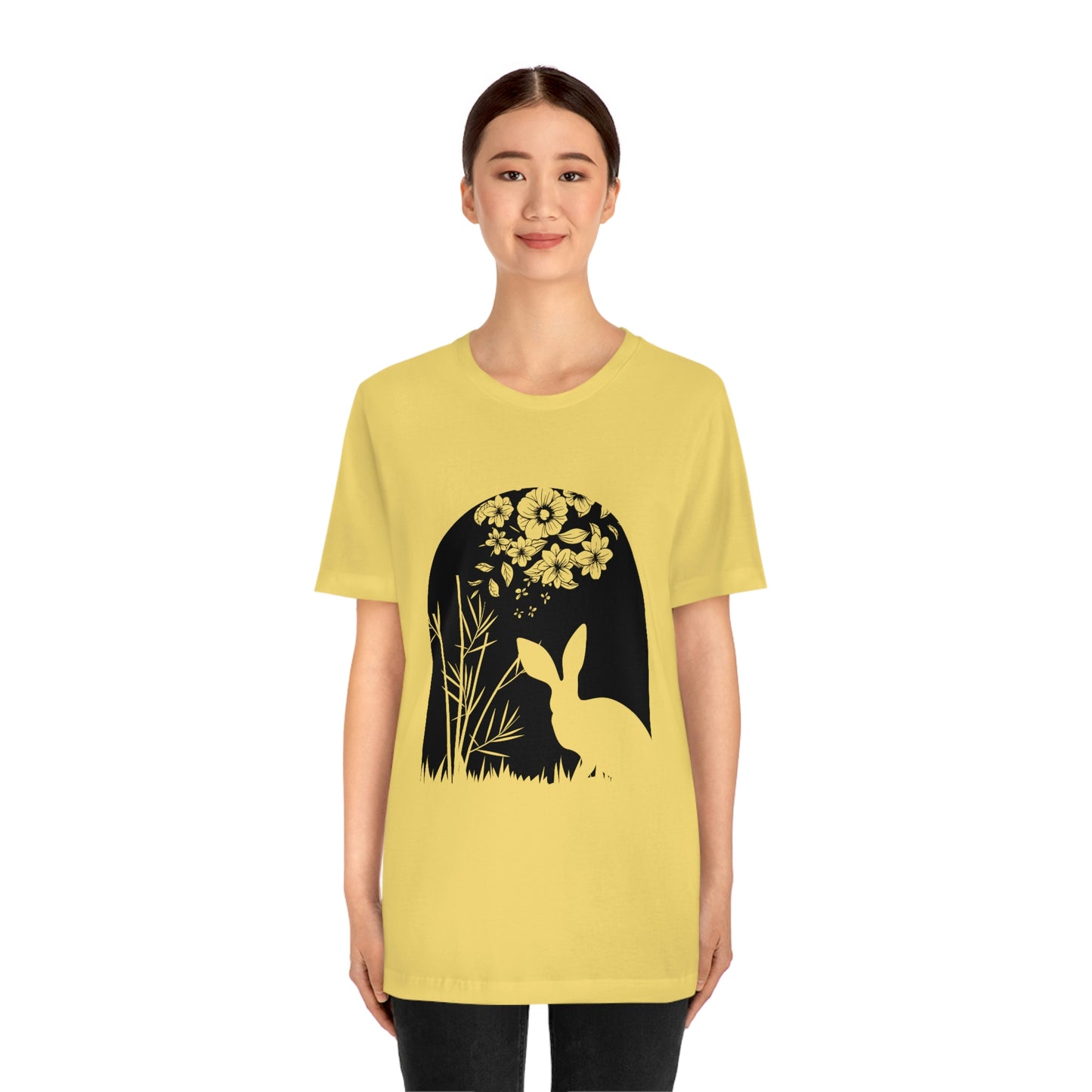 Bunny Silhouette Spring Rabbit Unisex Jersey Short Sleeve Tee