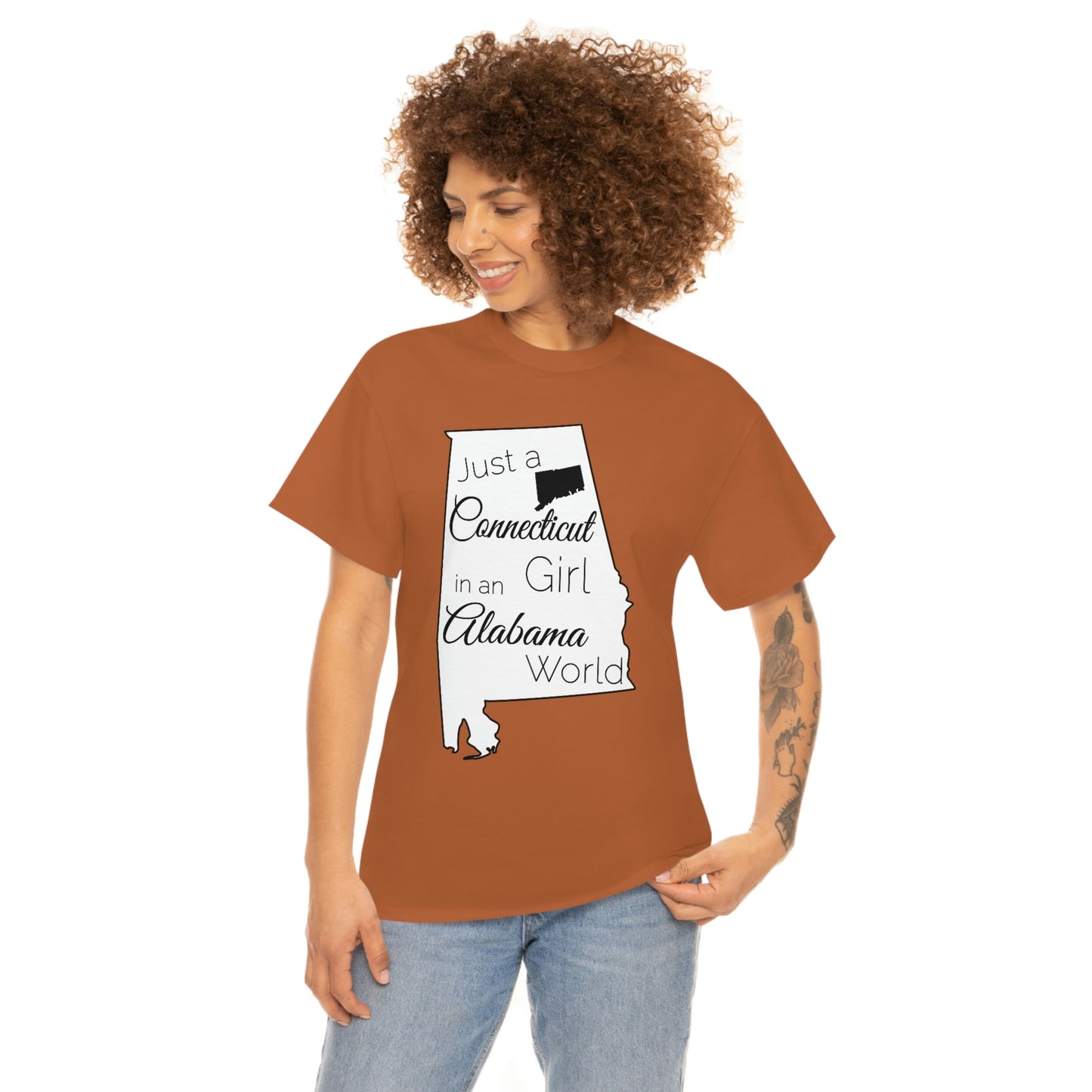 Just a Connecticut Girl in an Alabama World Unisex Heavy Cotton Tee