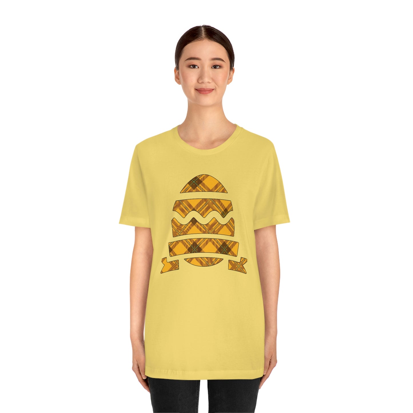 Plaid Egg Easter Spring Unisex Jersey Short Sleeve Tee