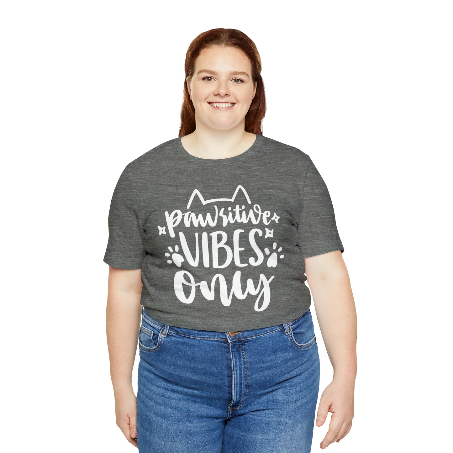 Pawsitive Vibes Only Cat Short Sleeve T-shirt