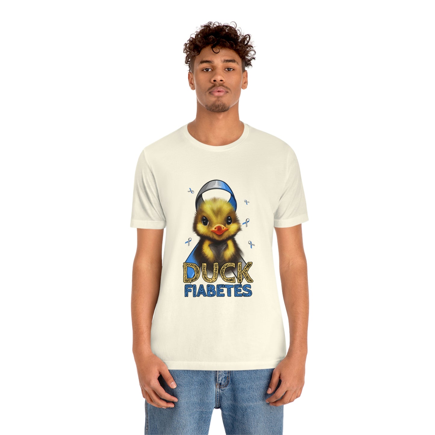 Duck Fiabetes Diabetes Awareness Print Unisex Jersey Short Sleeve Tee