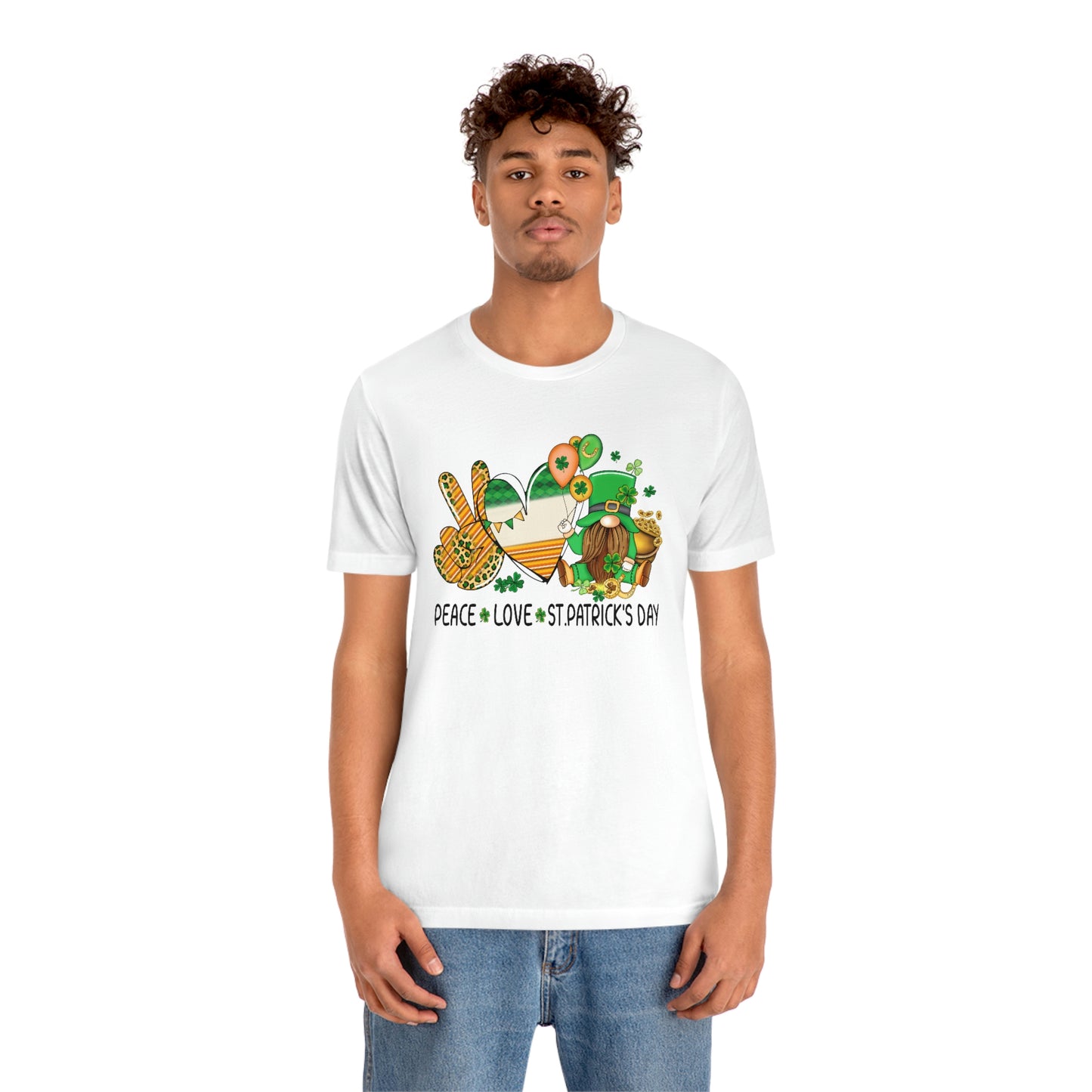 Peace Love St. Patrick's Day Unisex Jersey Short Sleeve Tee