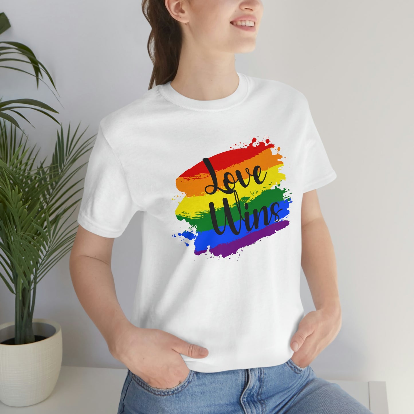 Love Wins LGBTQIA Print Unisex Jersey Short Sleeve Tee