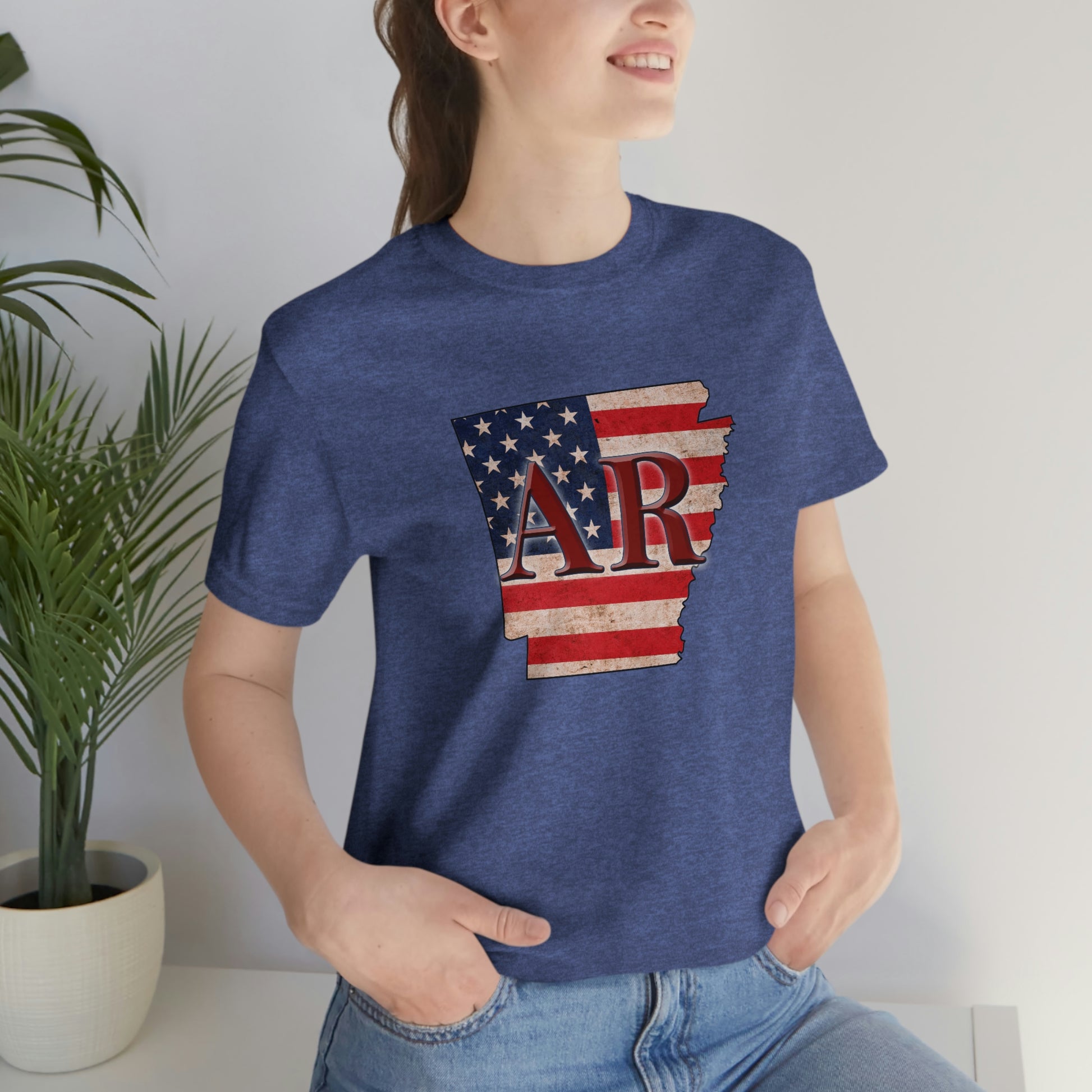 Arkansas AR US Flag Unisex Jersey Short Sleeve Tee Tshirt T-shirt