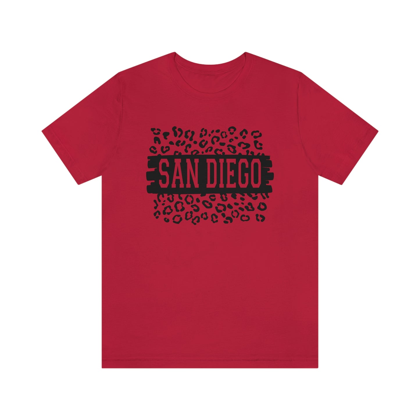 San Diego California Leopard Print Unisex Jersey Short Sleeve Tee Tshirt T-shirt